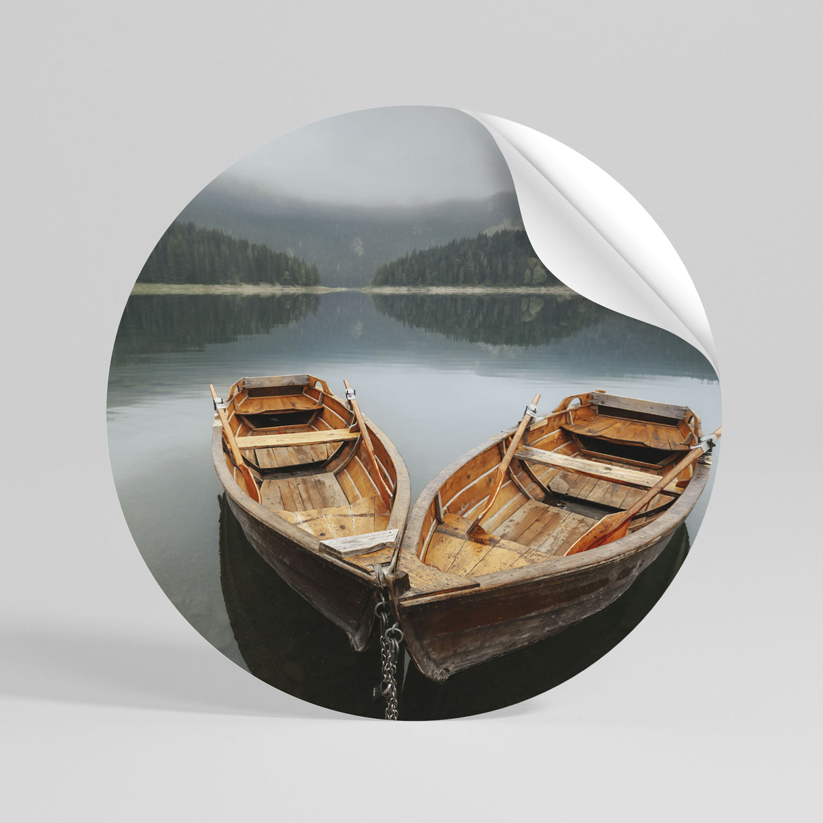 HARMONY OF BOATS Runder Wandsticker zum Abziehen und Aufkleben