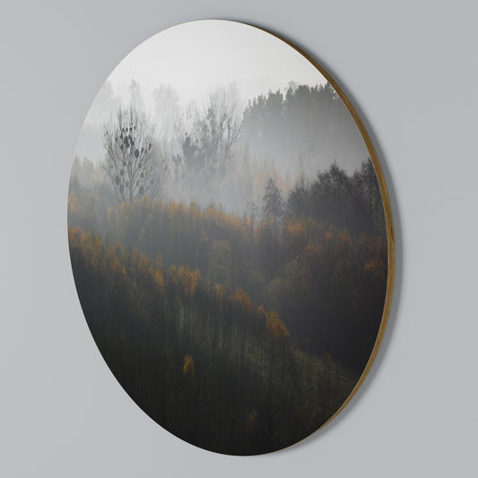 AUTUMNAL HAZE Rundes Wandbild
