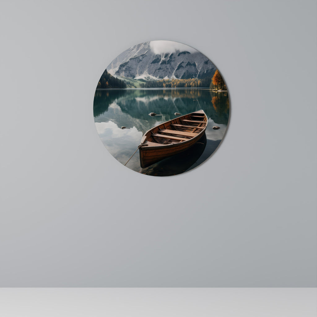 MOUNTAINSIDE REFLECTIONS Round Wall Art