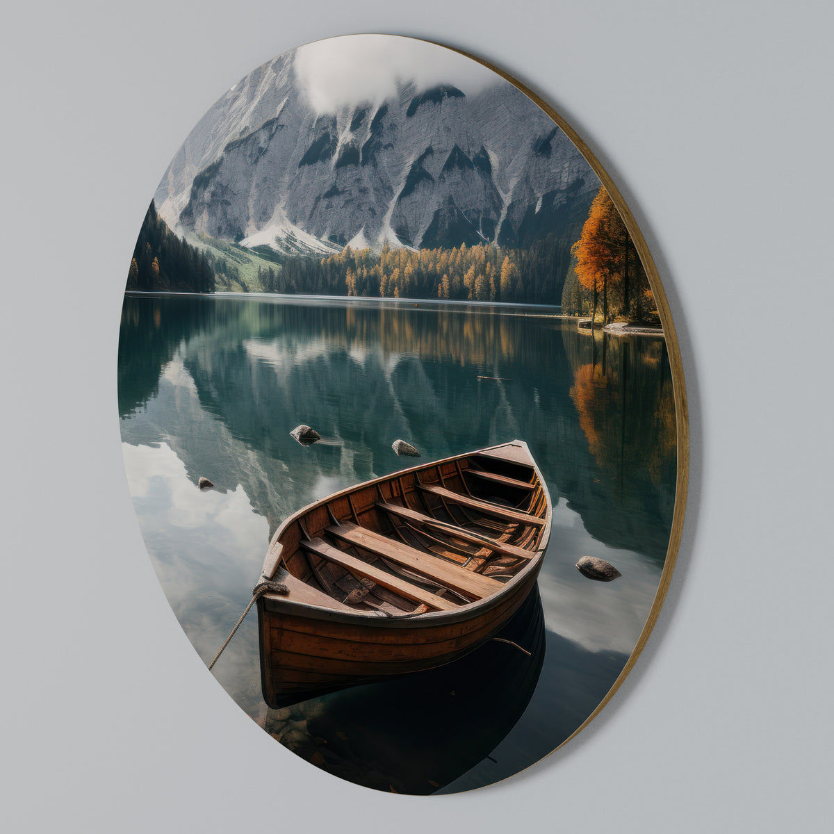 MOUNTAINSIDE REFLECTIONS Round Wall Art
