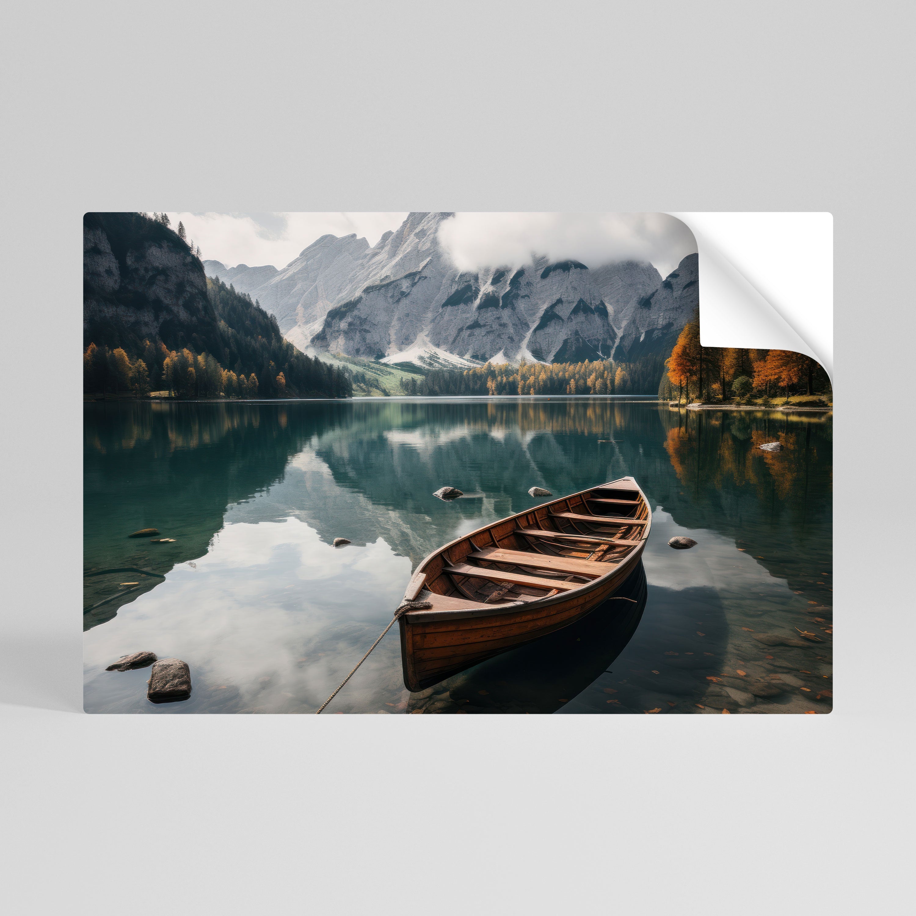 MOUNTAINSIDE REFLECTIONS Horizontales Poster zum Abziehen und Aufkleben