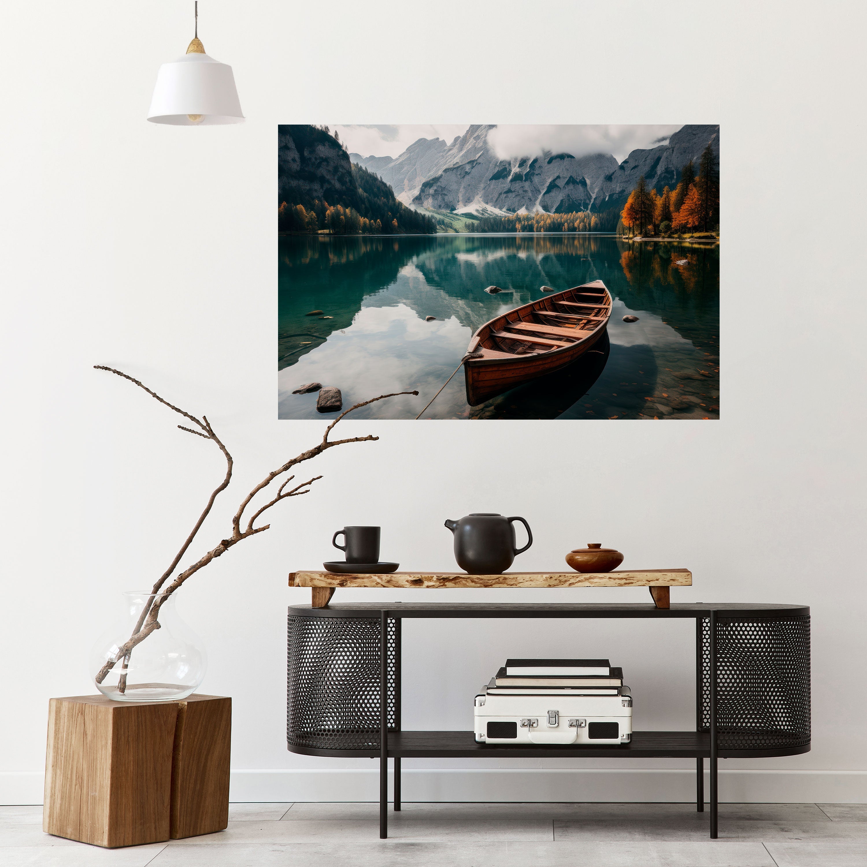MOUNTAINSIDE REFLECTIONS Horizontales Poster zum Abziehen und Aufkleben