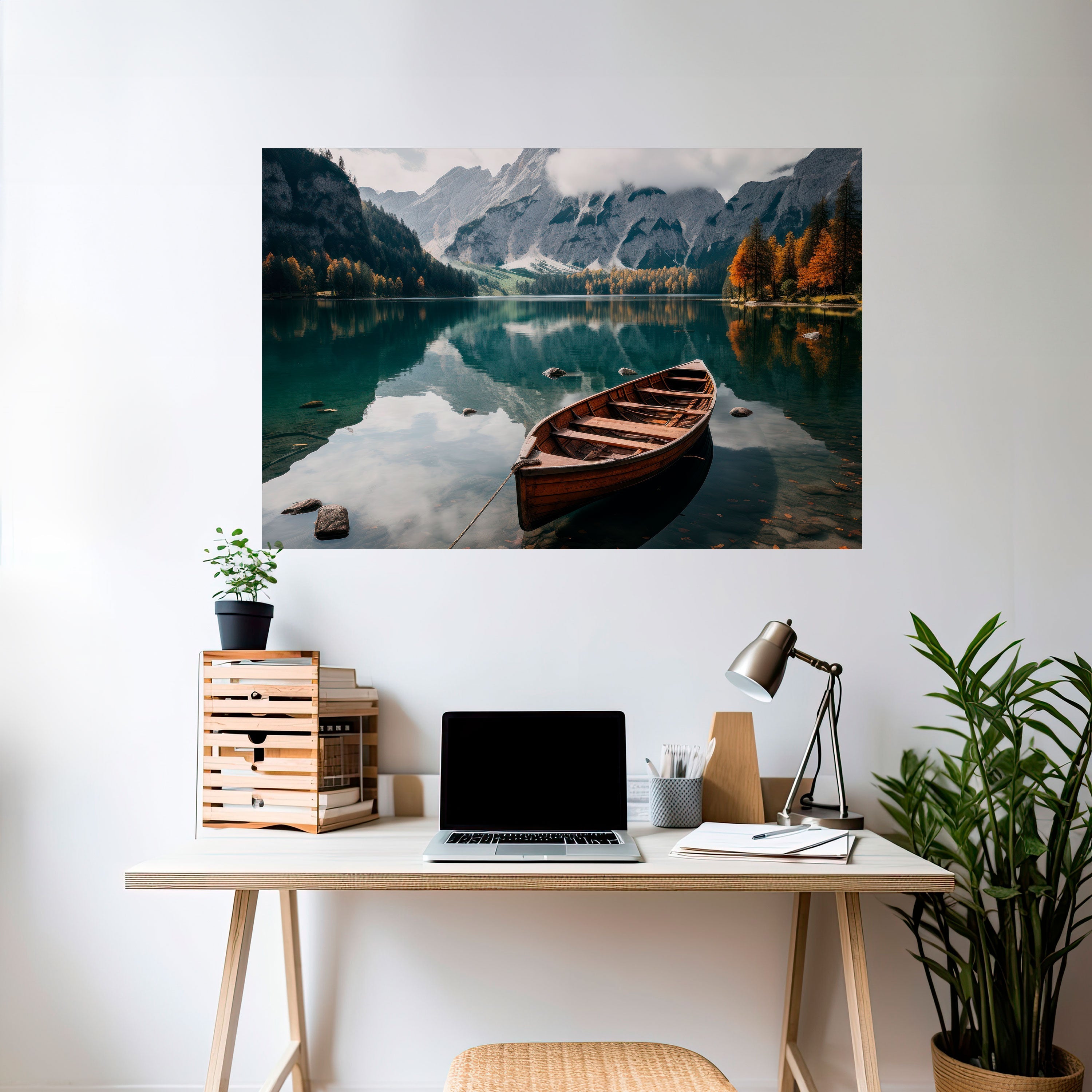 MOUNTAINSIDE REFLECTIONS Horizontales Poster zum Abziehen und Aufkleben