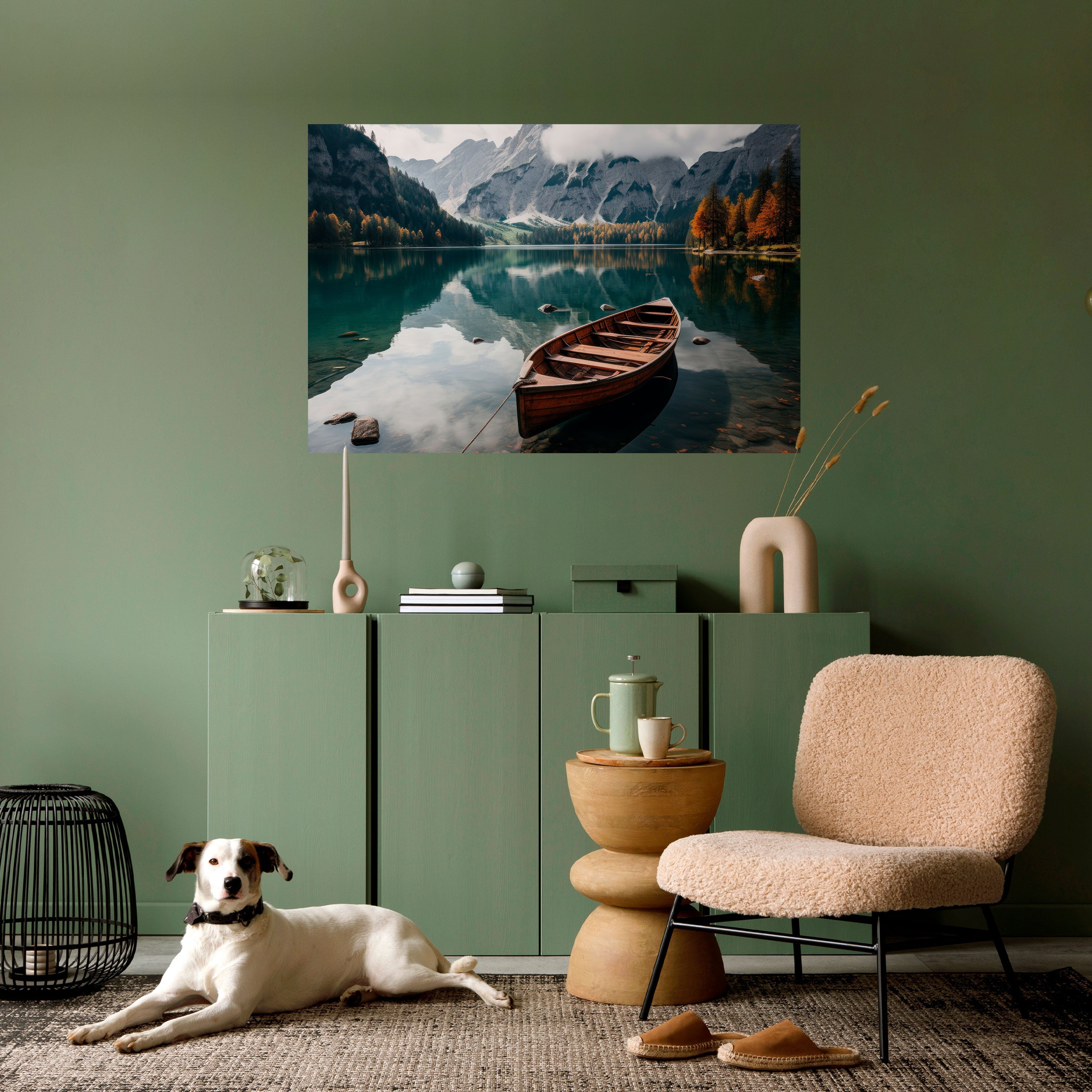 MOUNTAINSIDE REFLECTIONS Horizontales Poster zum Abziehen und Aufkleben