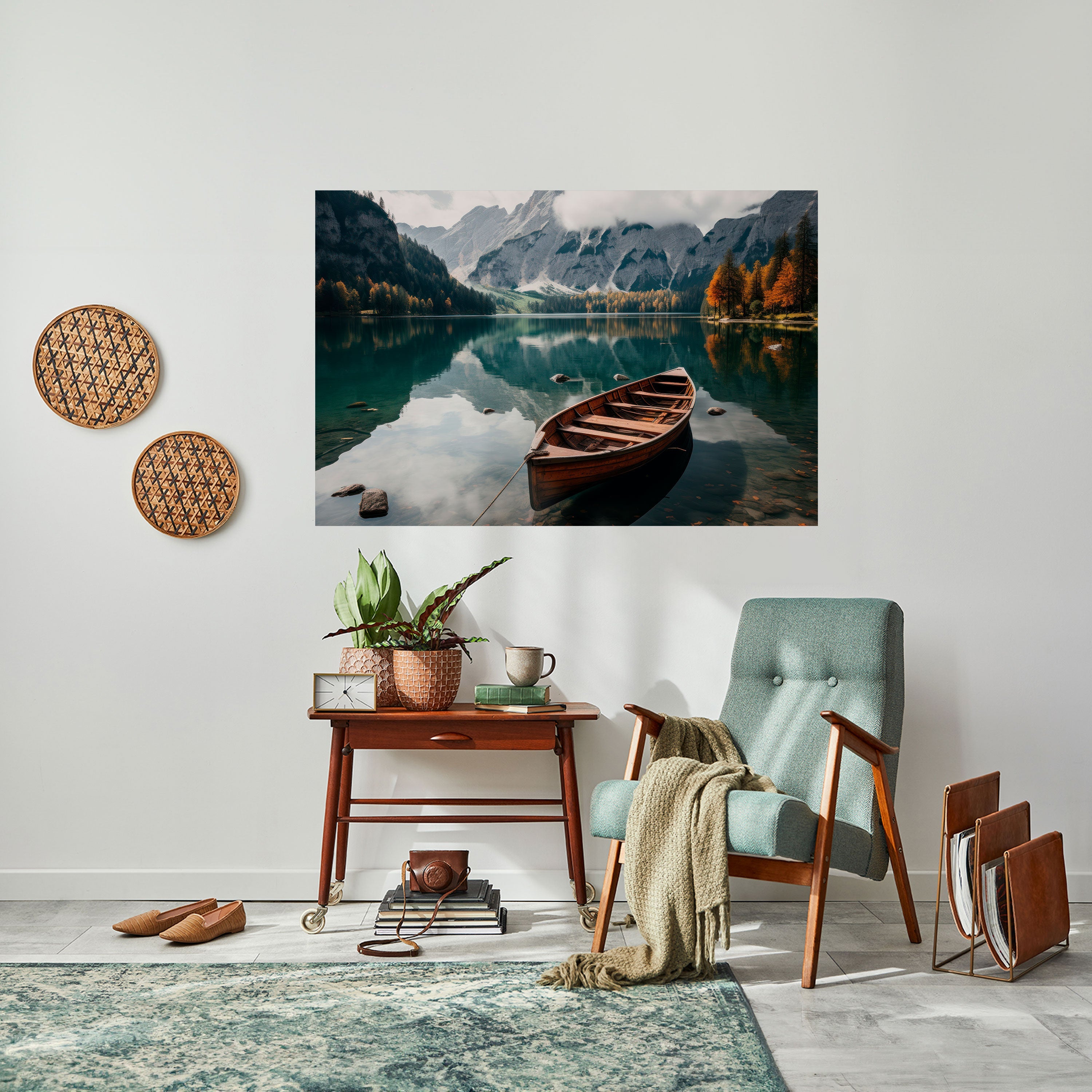 MOUNTAINSIDE REFLECTIONS Horizontales Poster zum Abziehen und Aufkleben