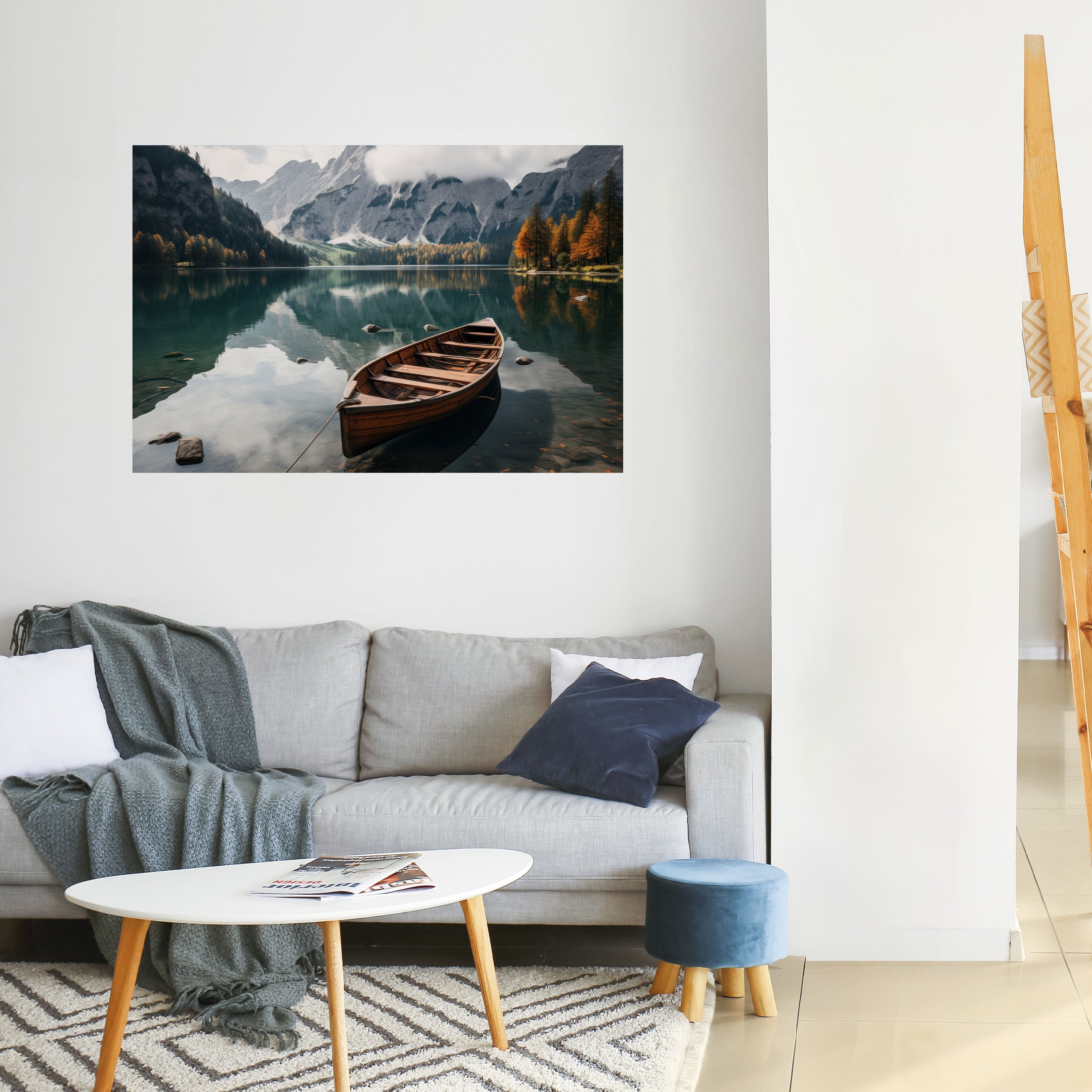 MOUNTAINSIDE REFLECTIONS Horizontales Poster zum Abziehen und Aufkleben