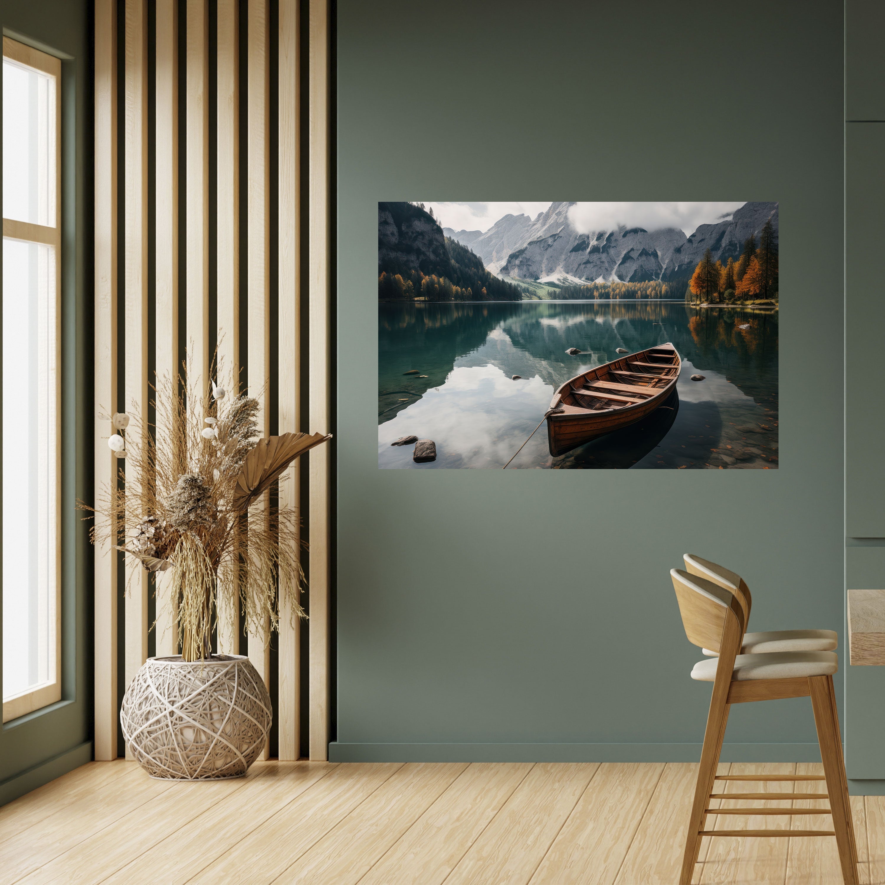 MOUNTAINSIDE REFLECTIONS Horizontales Poster zum Abziehen und Aufkleben