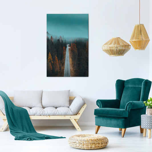 SERENE ROADWAY ESCAPE Vertical Canvas Print