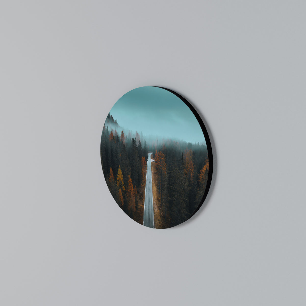 SERENE ROADWAY ESCAPE Round Wall Art