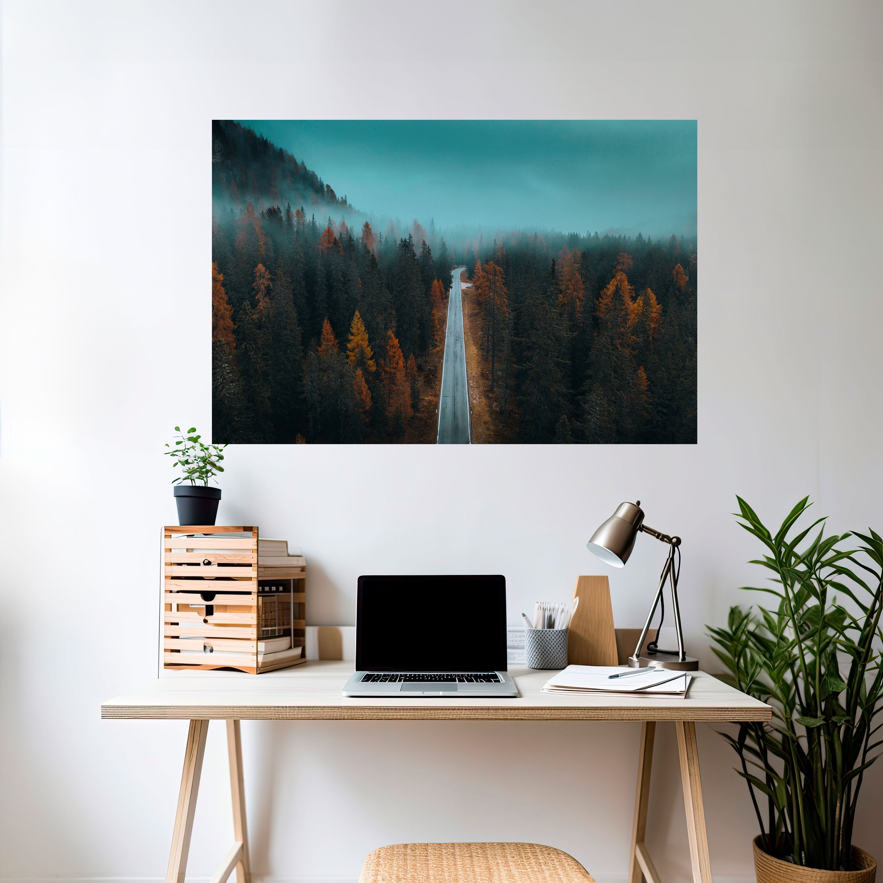 SERENE ROADWAY ESCAPE Horizontales Poster zum Abziehen und Aufkleben