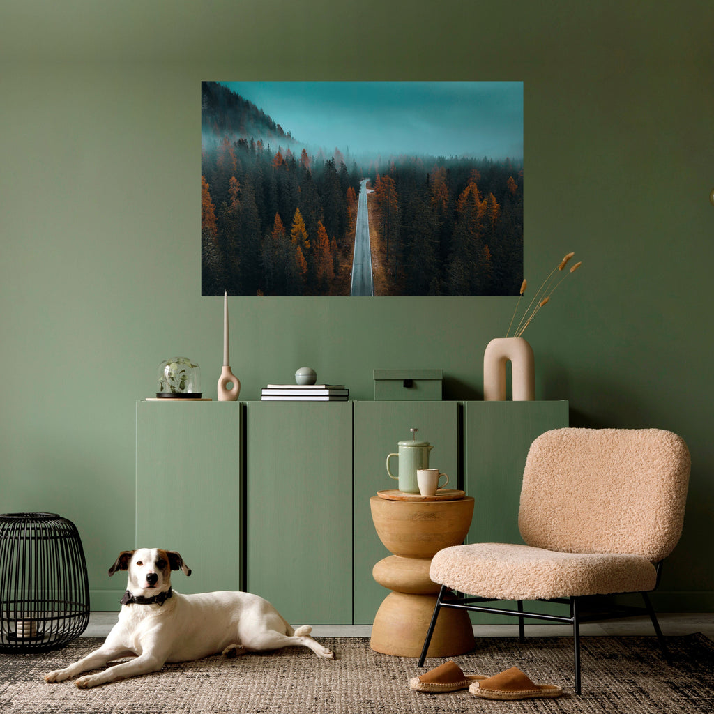SERENE ROADWAY ESCAPE Horizontales Poster zum Abziehen und Aufkleben