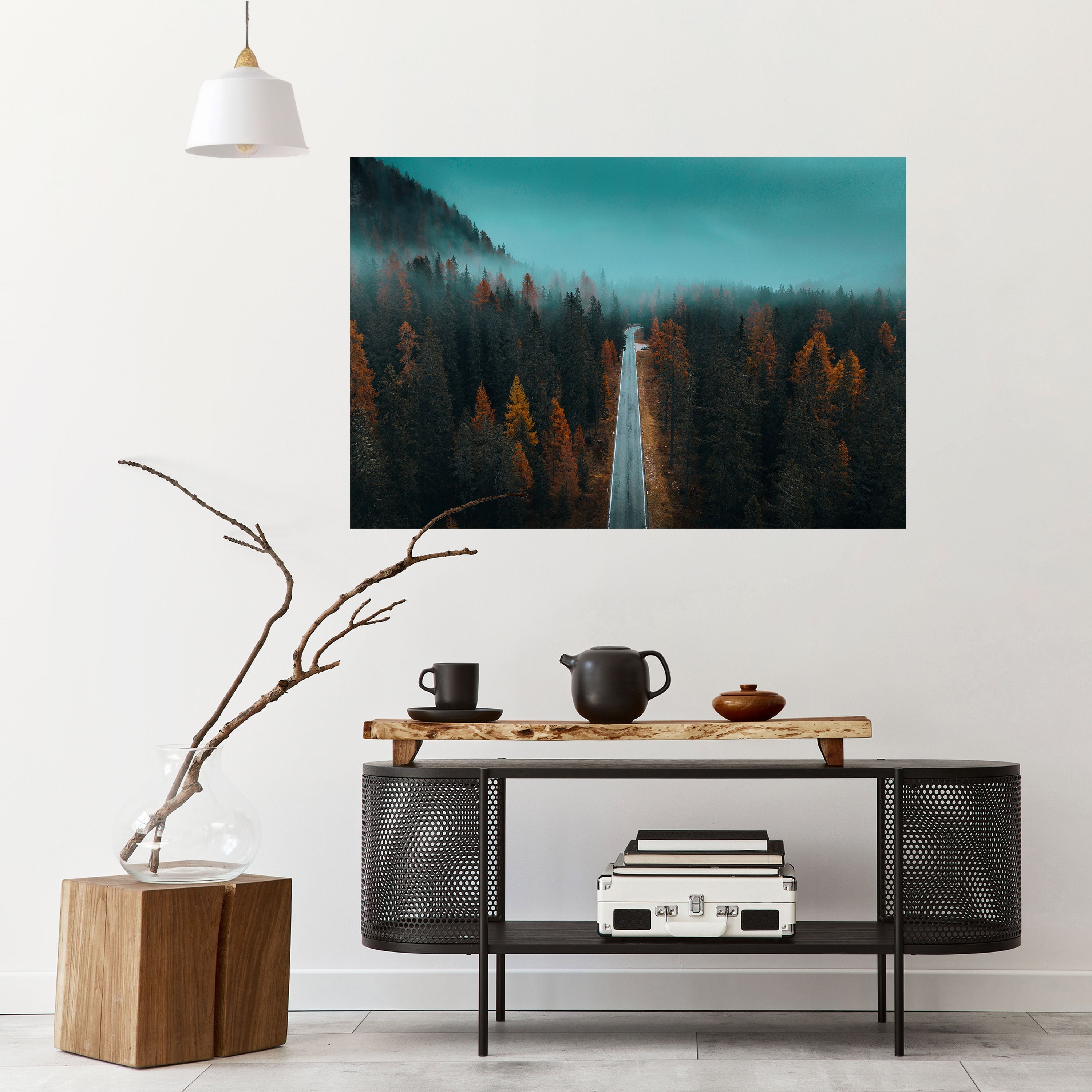 SERENE ROADWAY ESCAPE Horizontales Poster zum Abziehen und Aufkleben