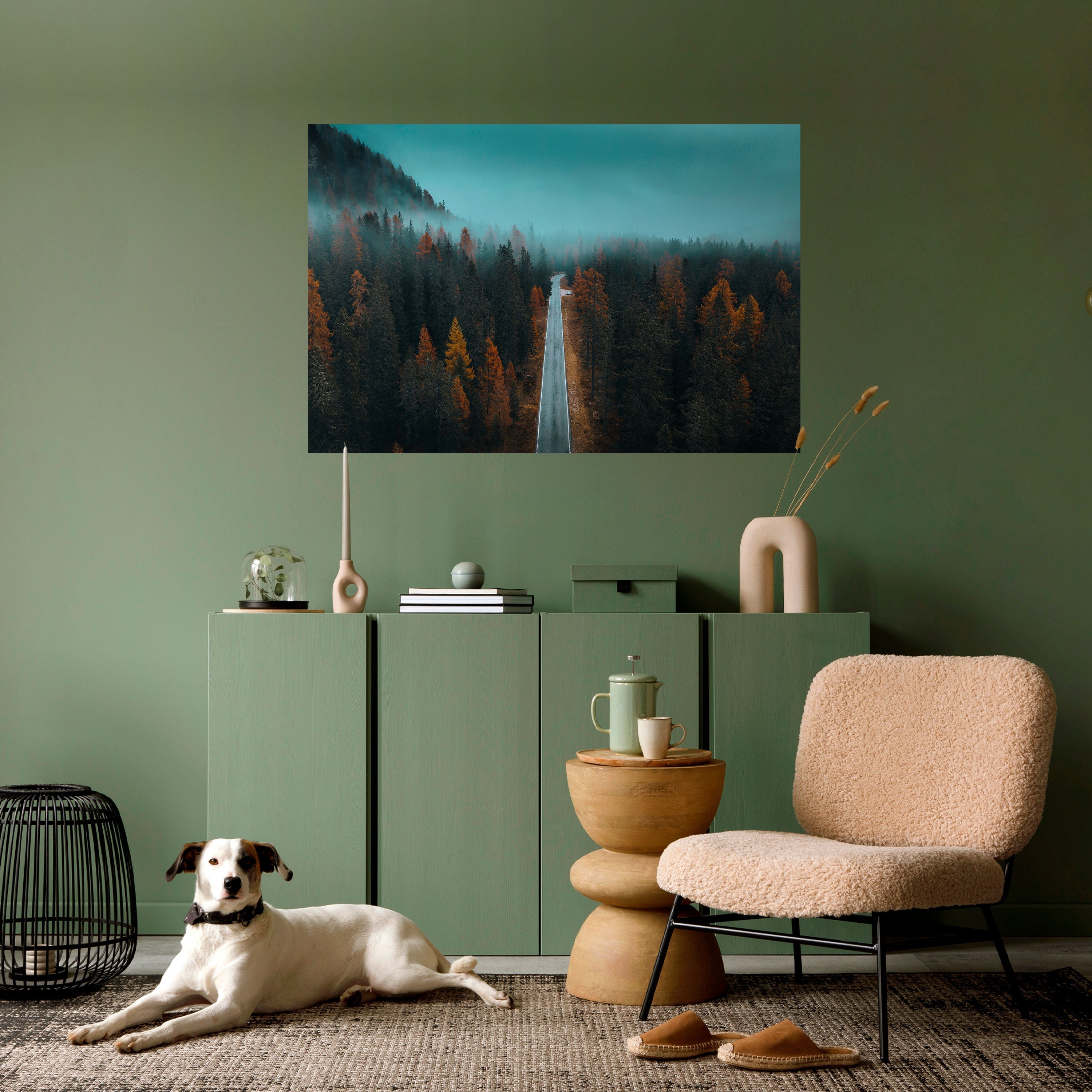 SERENE ROADWAY ESCAPE Horizontales Poster zum Abziehen und Aufkleben