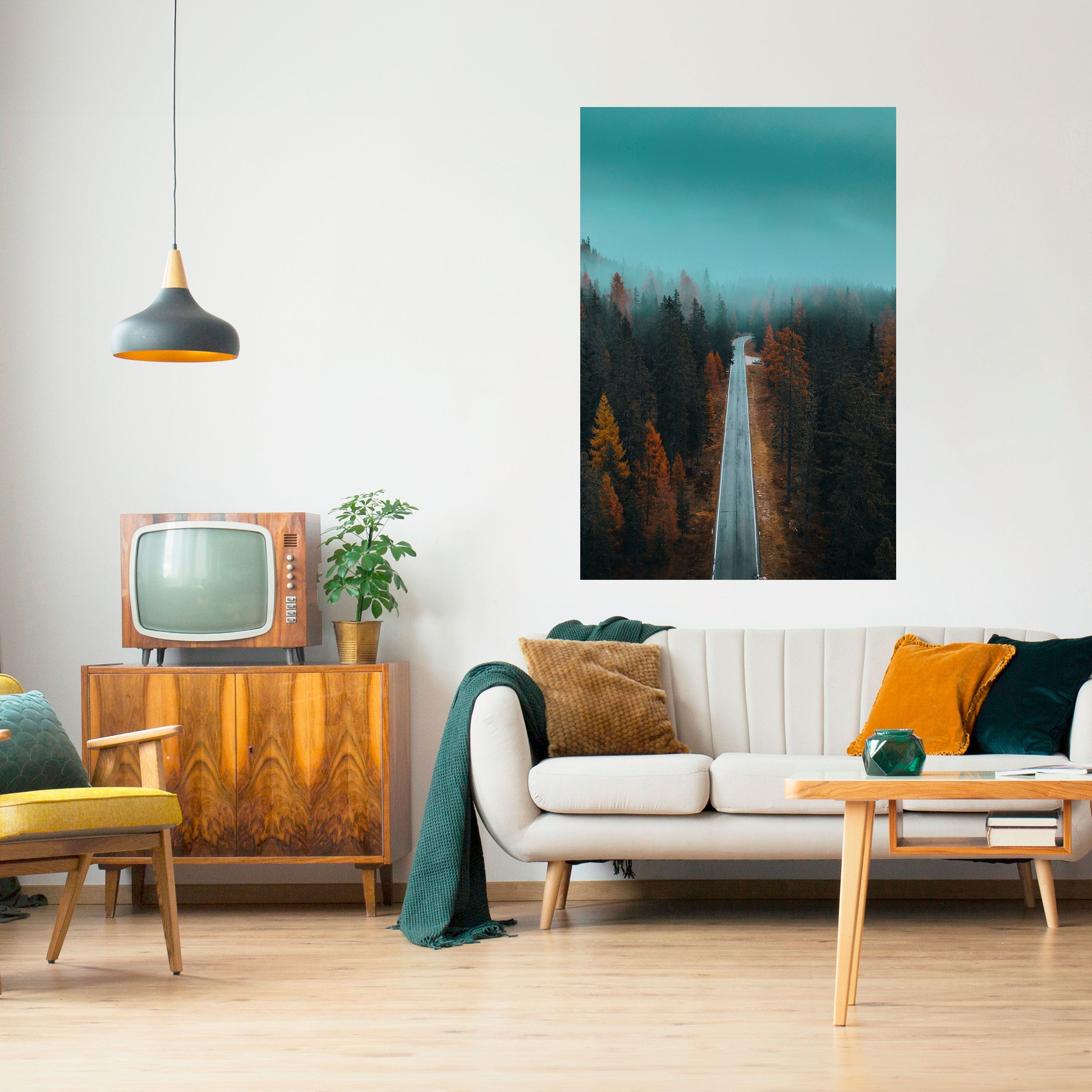 SERENE ROADWAY ESCAPE Vertikales Poster zum Abziehen und Aufkleben