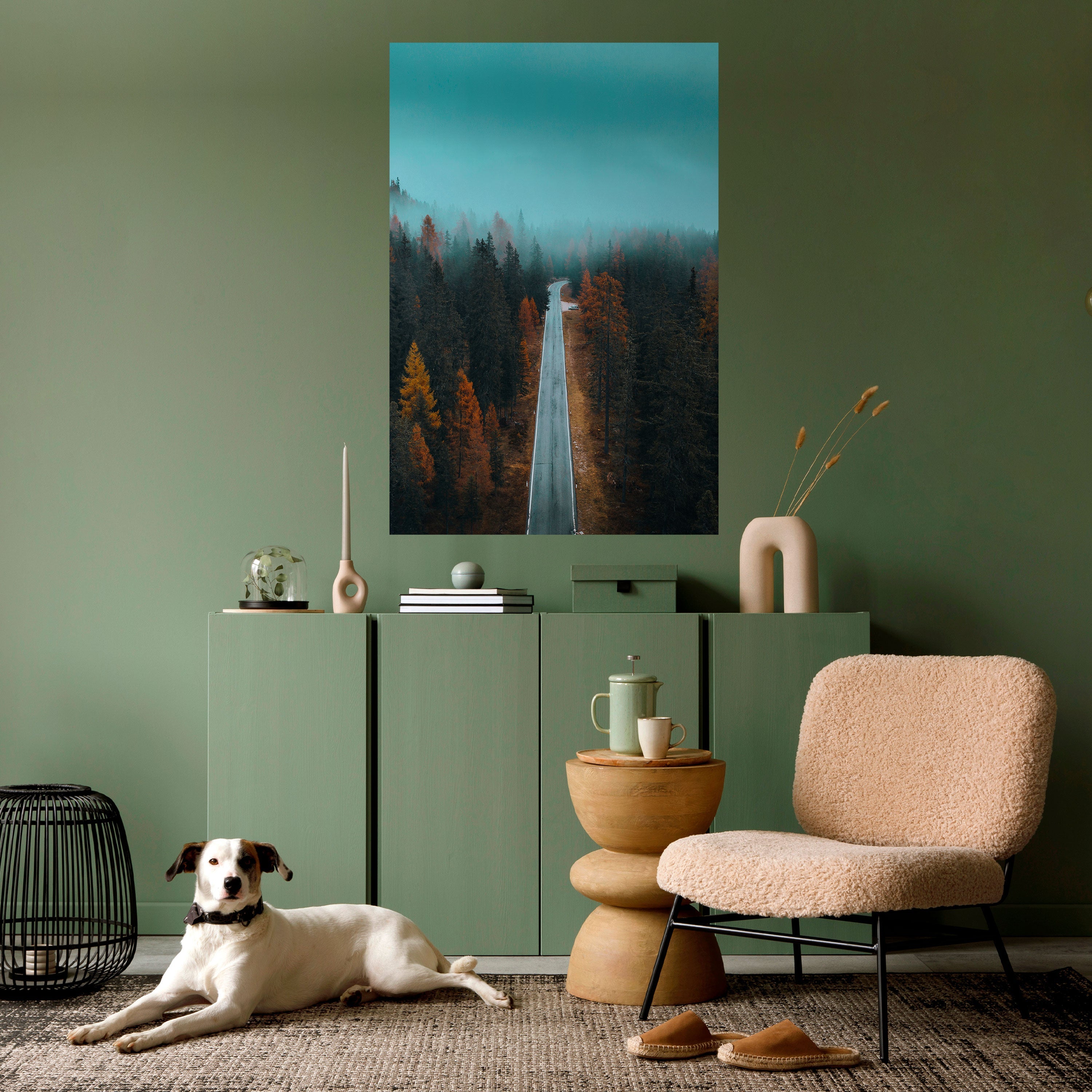 SERENE ROADWAY ESCAPE Vertikales Poster zum Abziehen und Aufkleben