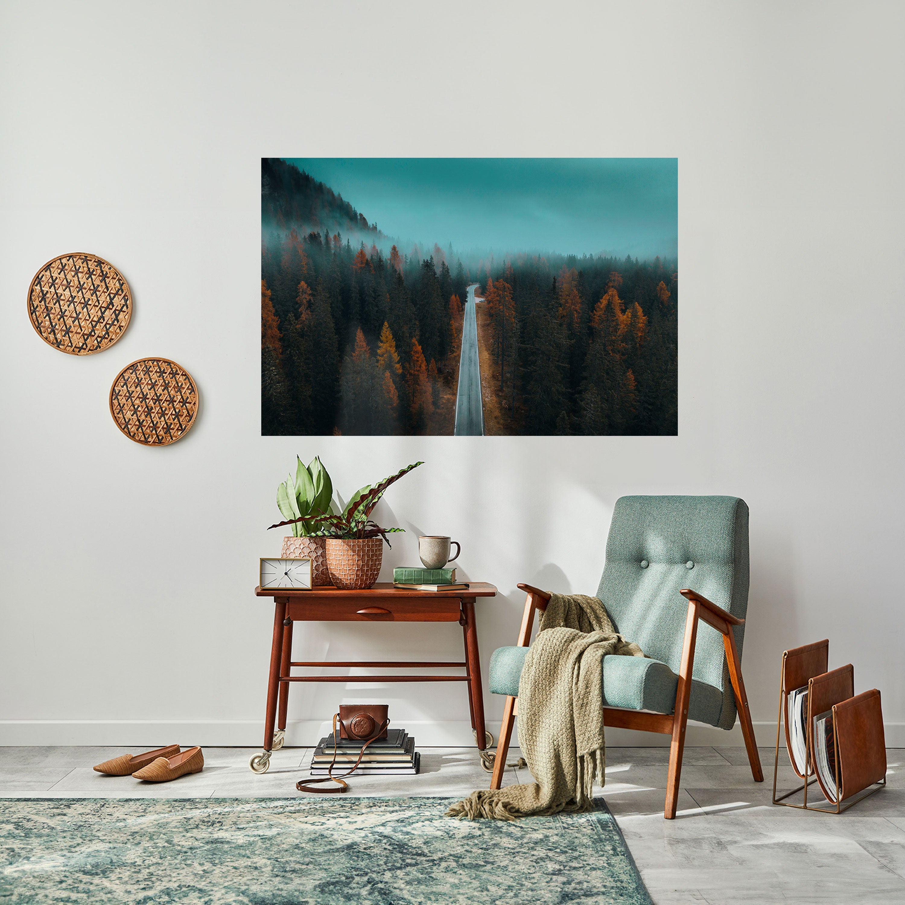 SERENE ROADWAY ESCAPE Horizontales Poster zum Abziehen und Aufkleben