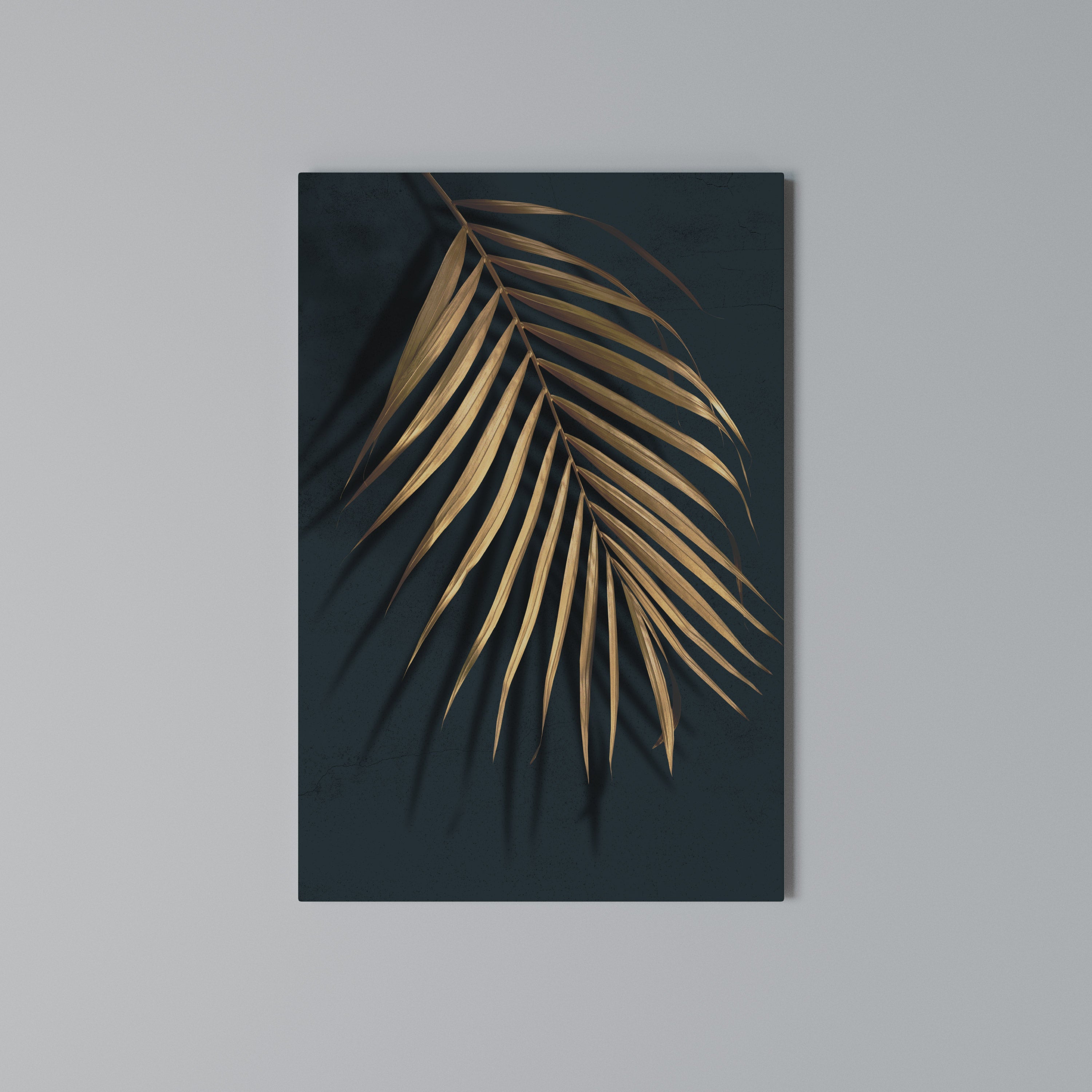 GOLDEN PALM WHISPERS Vertical Canvas Print