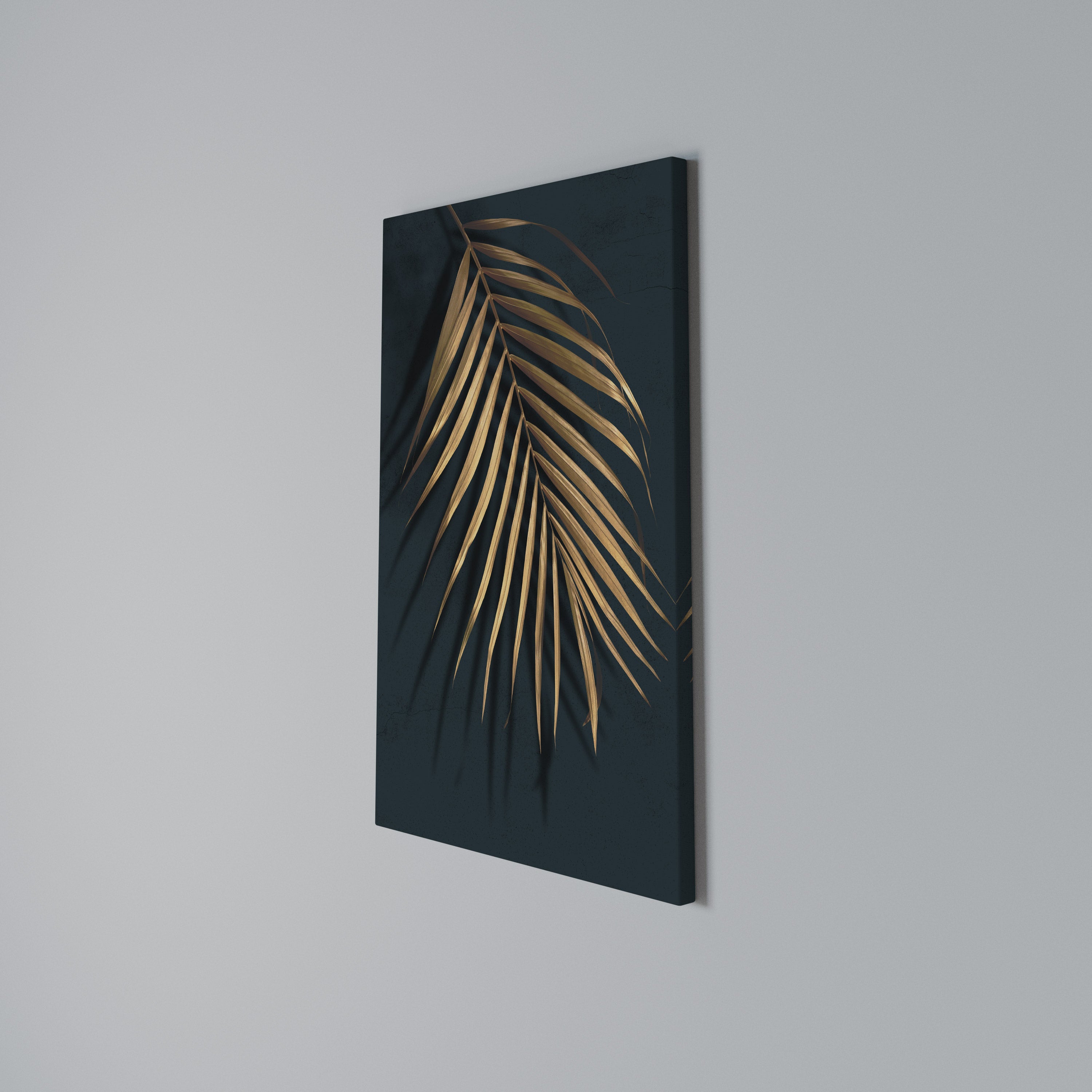 GOLDEN PALM WHISPERS Vertical Canvas Print