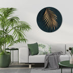 GOLDEN PALM WHISPERS Runde Wanddekoration Ø 69 cm
