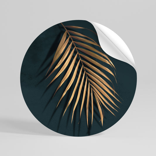 GOLDEN PALM WHISPERS Peel and Stick Round Sticker
