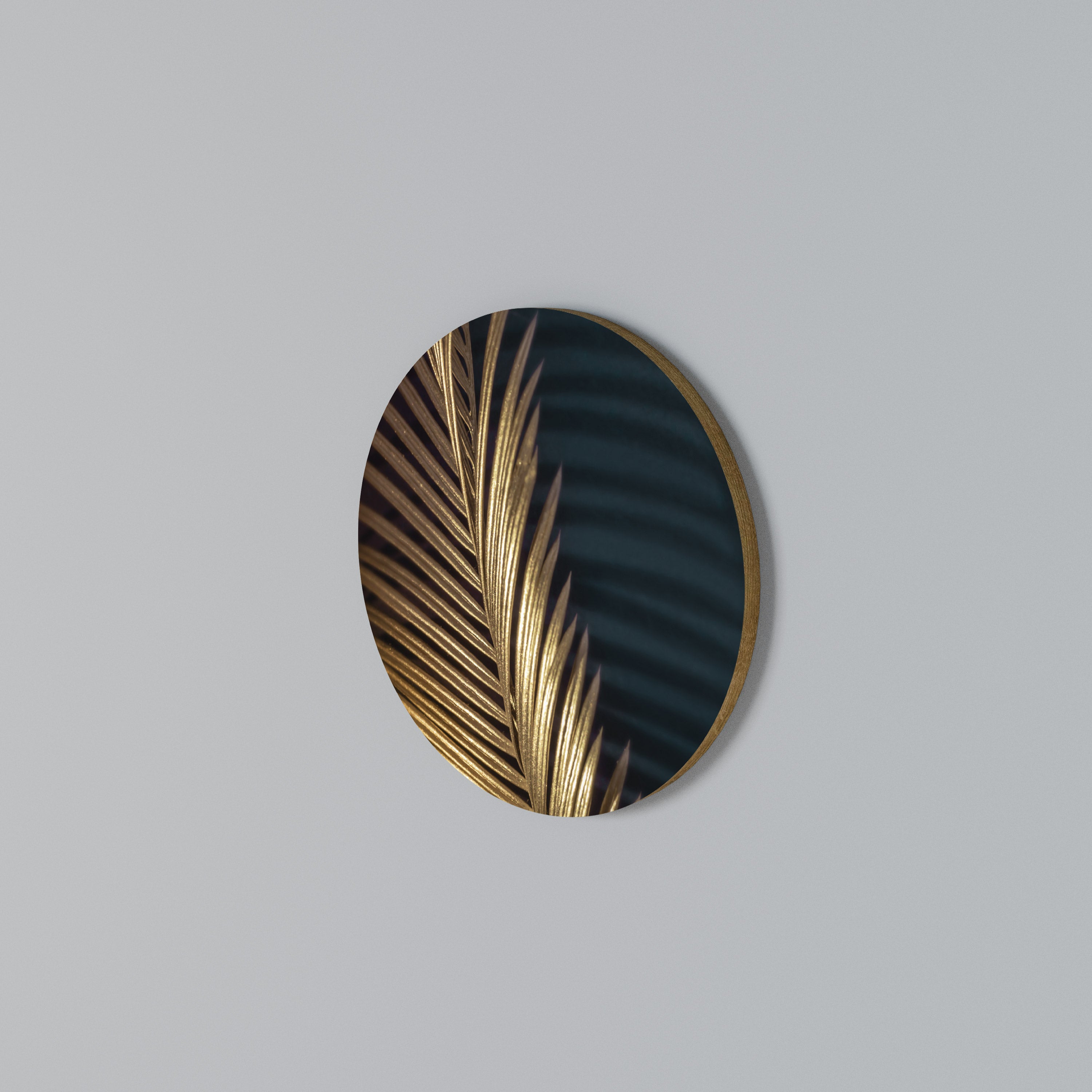 LUXE LEAF DANCE Round Wall Art