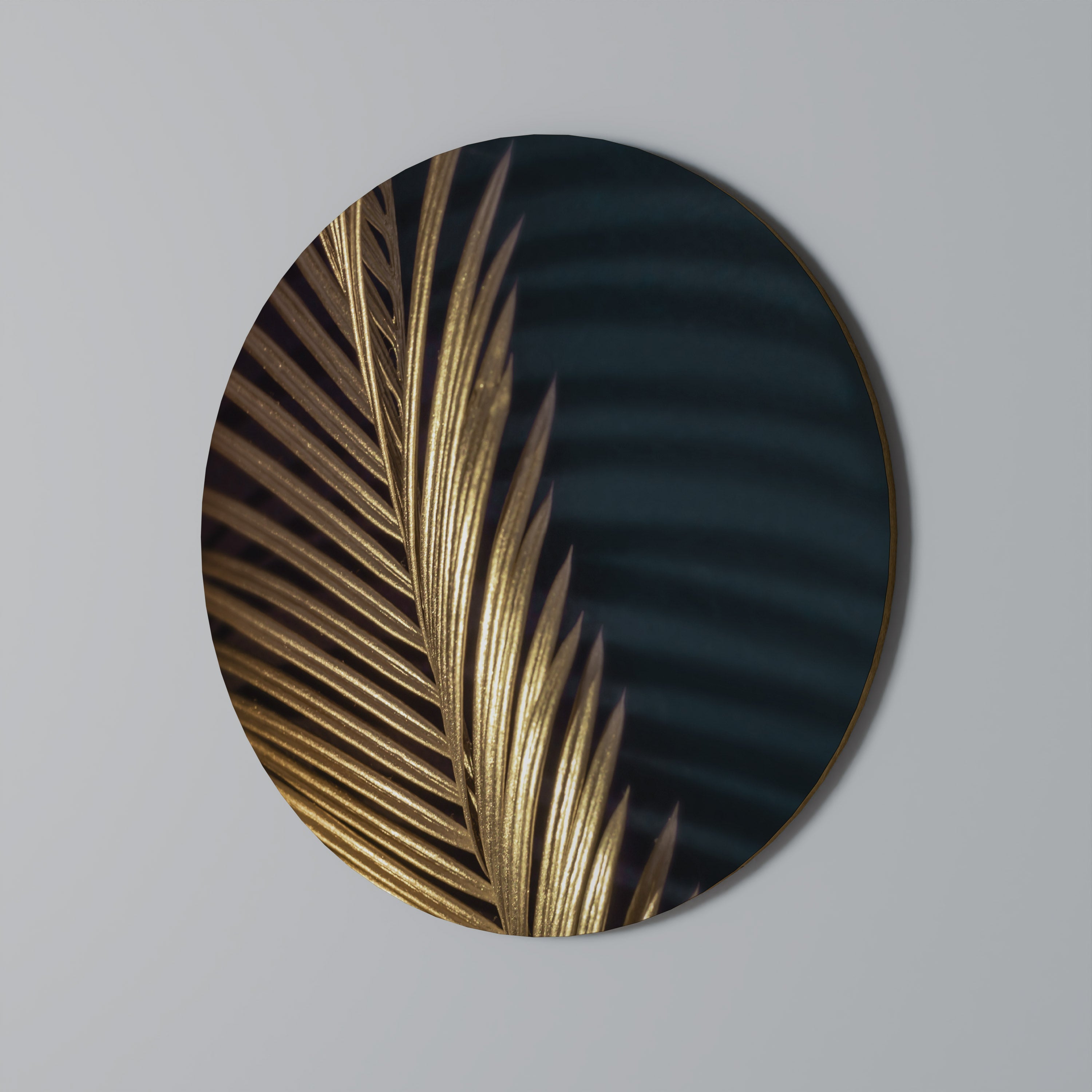 LUXE LEAF DANCE Runde Wanddekoration Ø 69 cm