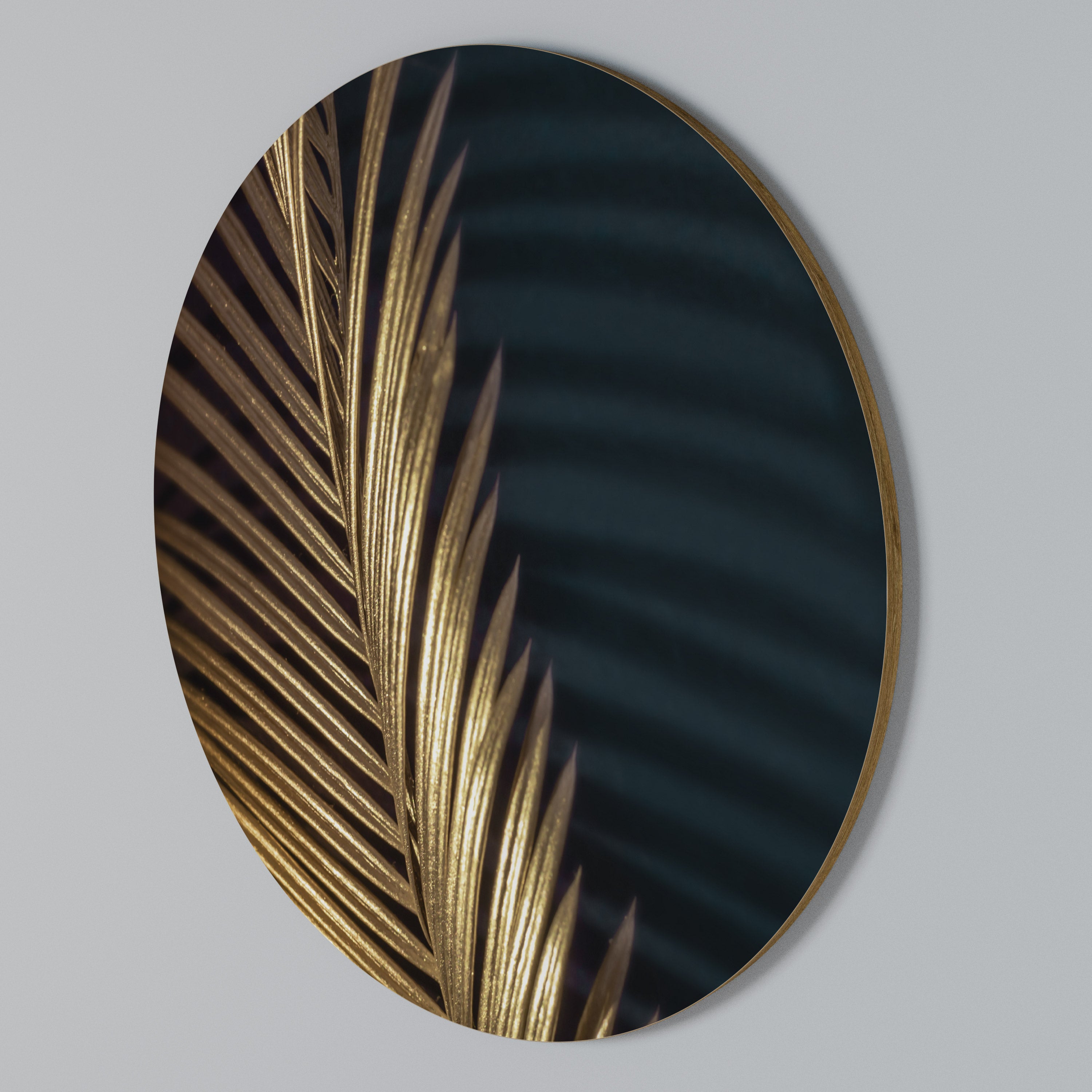 LUXE LEAF DANCE Round Wall Art