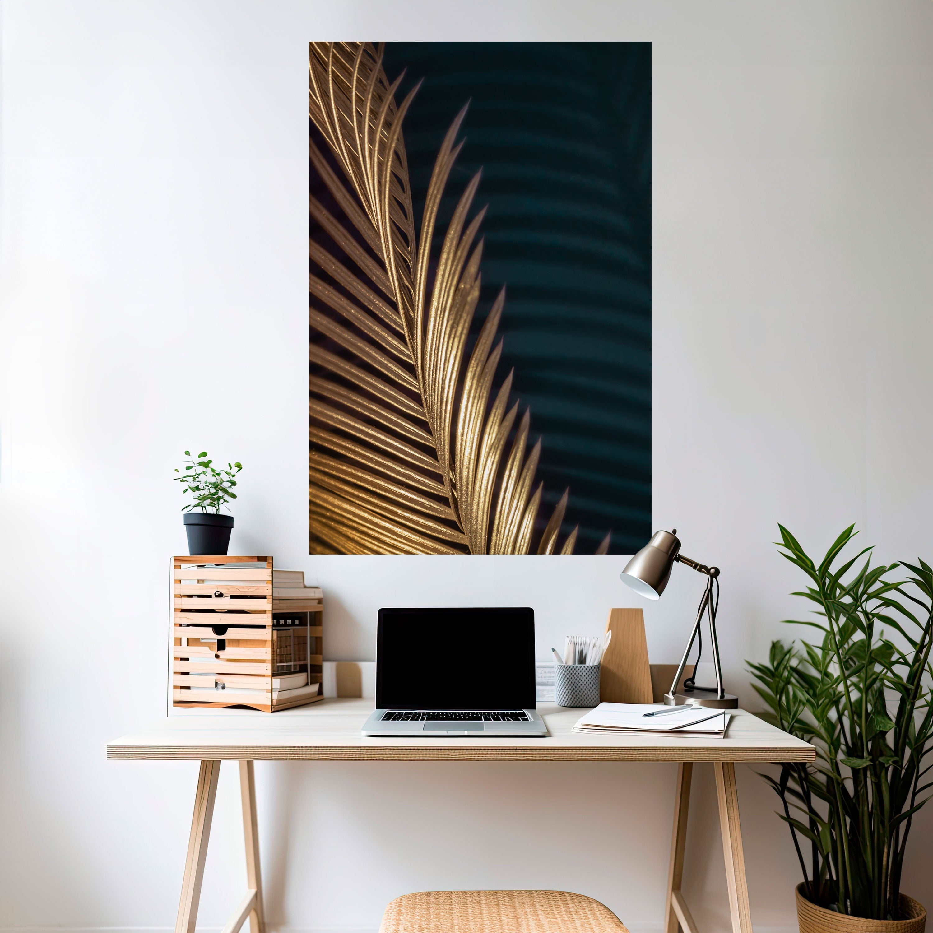 LUXE LEAF DANCE Vertikales Poster zum Abziehen und Aufkleben