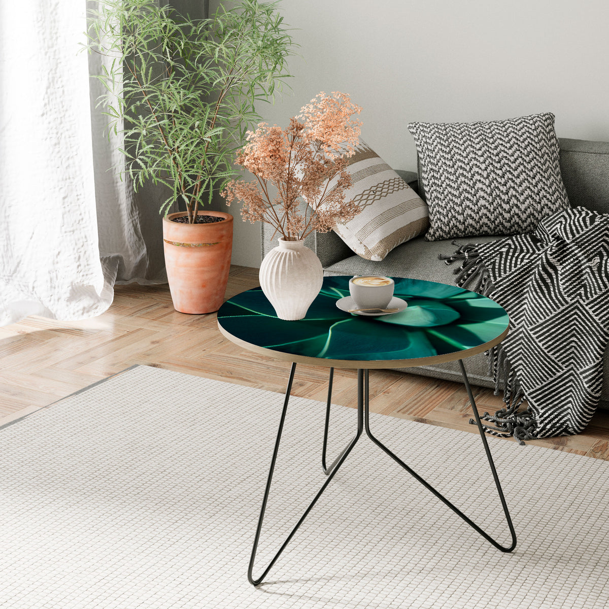 MYSTICAL GREEN WHORL Couchtisch