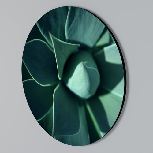 MYSTICAL GREEN WHORL Rundes Wandbild