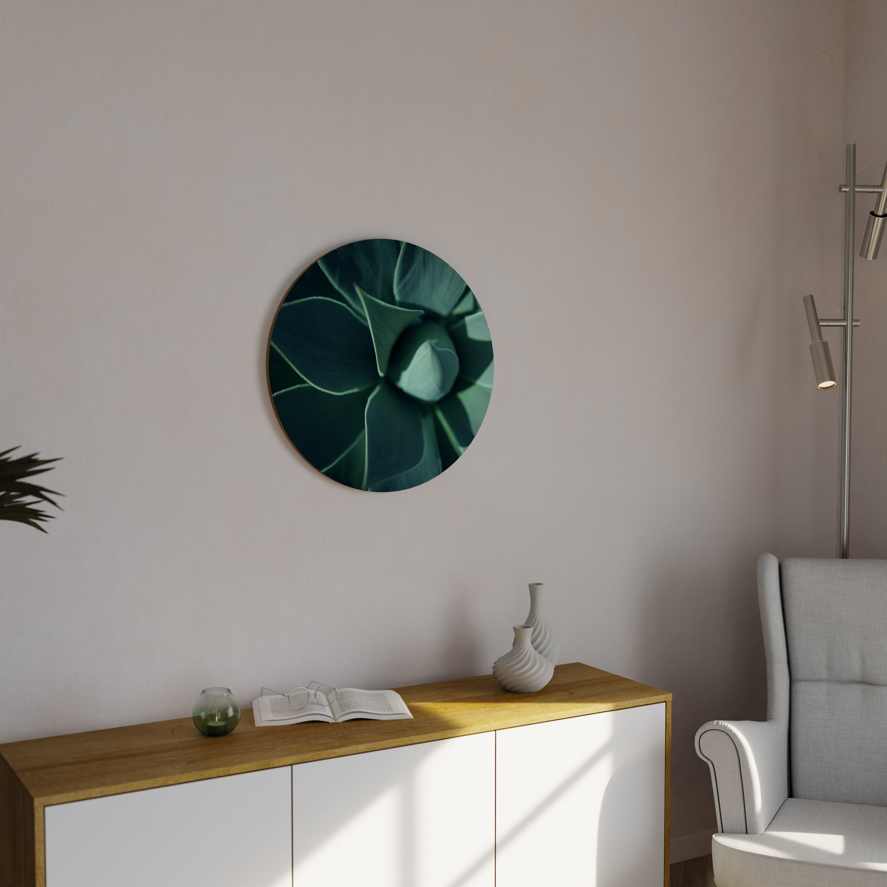 MYSTICAL GREEN WHORL Runde Wanddekoration Ø 69 cm