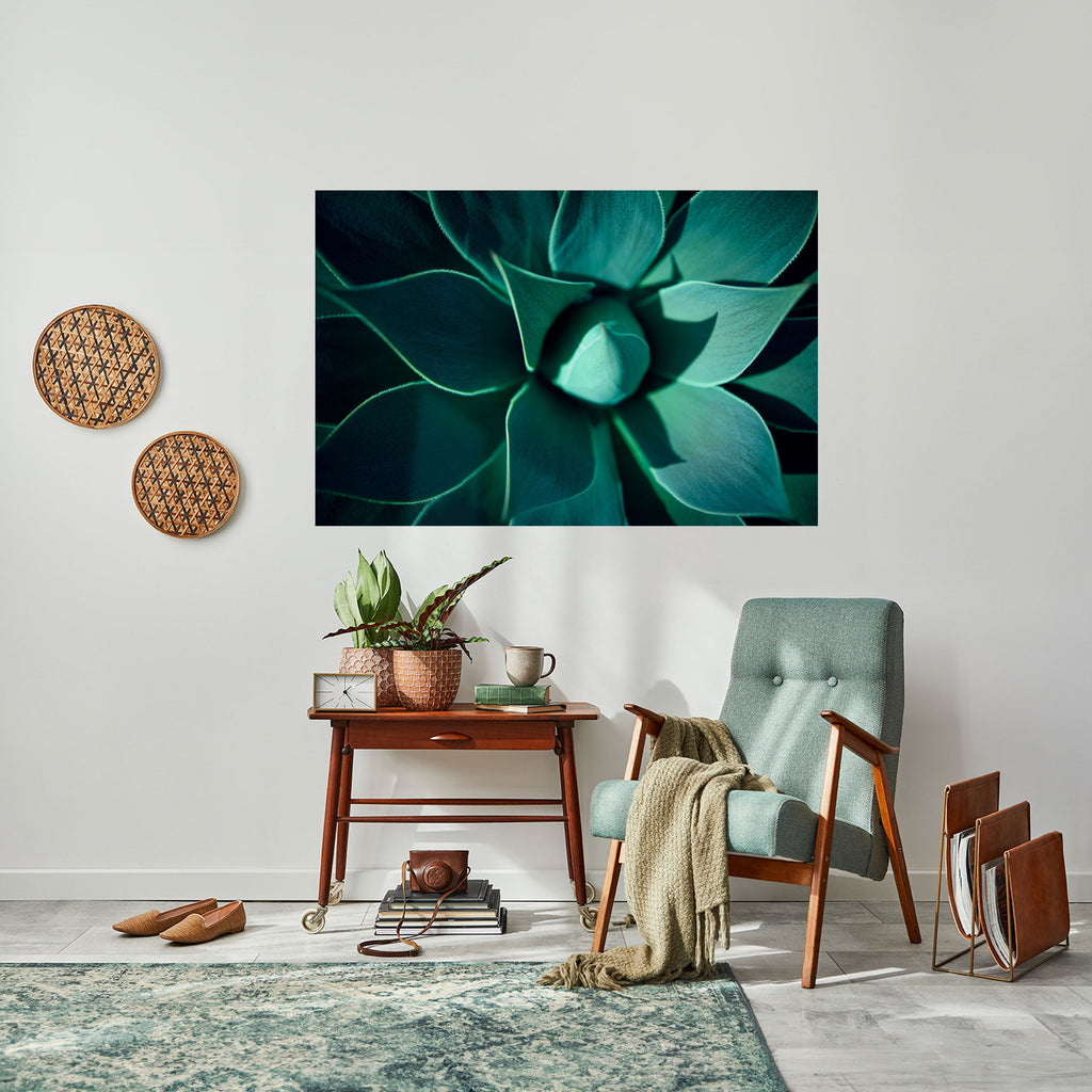MYSTICAL GREEN WHORL Horizontales Poster zum Abziehen und Aufkleben