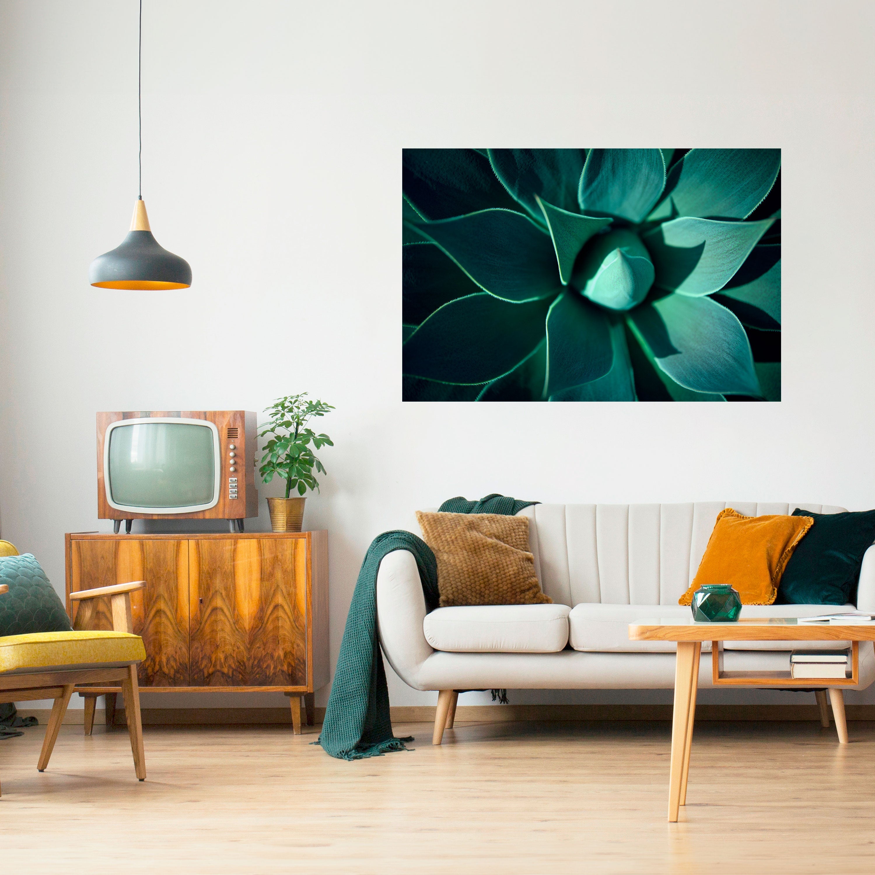 MYSTICAL GREEN WHORL Horizontales Poster zum Abziehen und Aufkleben