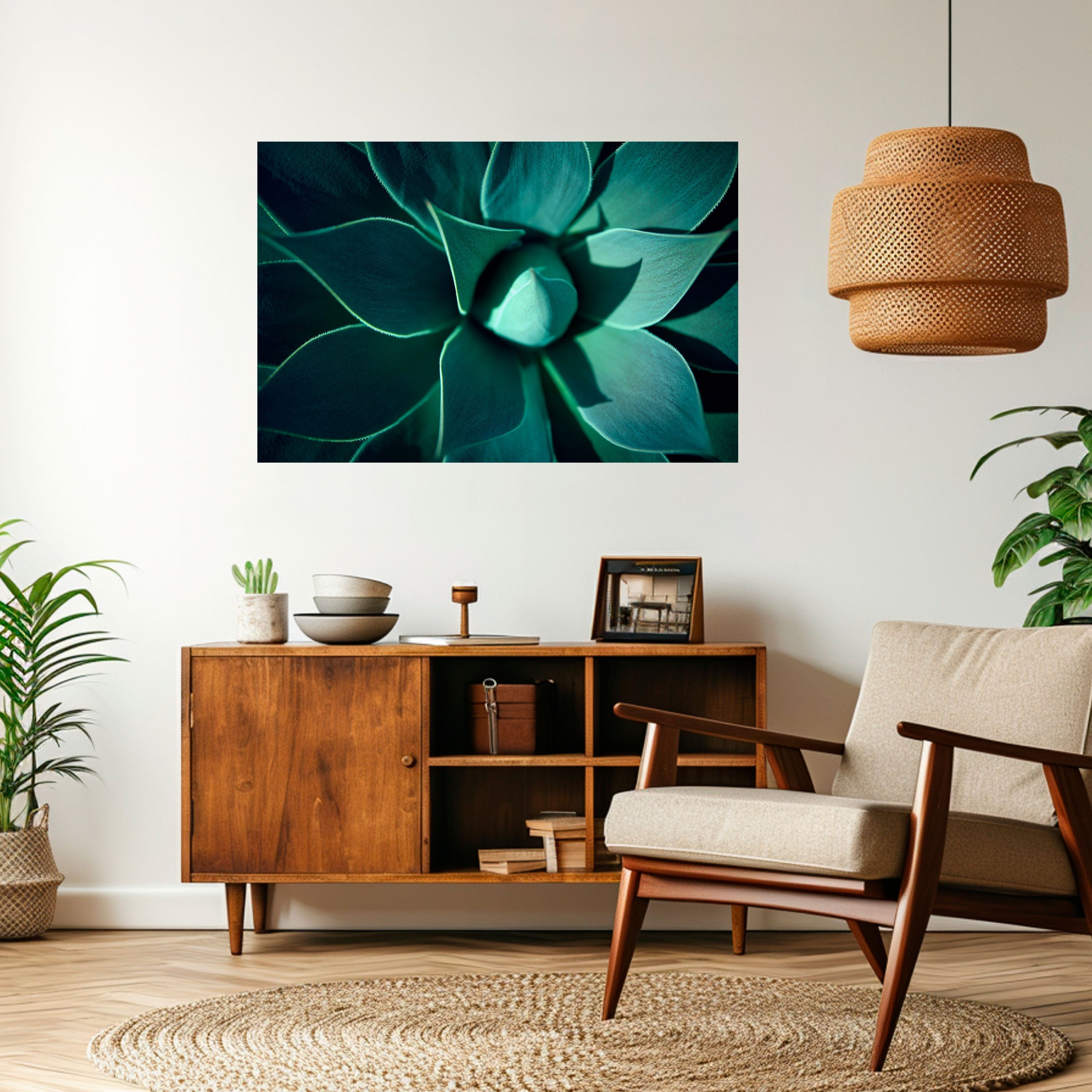 MYSTICAL GREEN WHORL Horizontales Poster zum Abziehen und Aufkleben