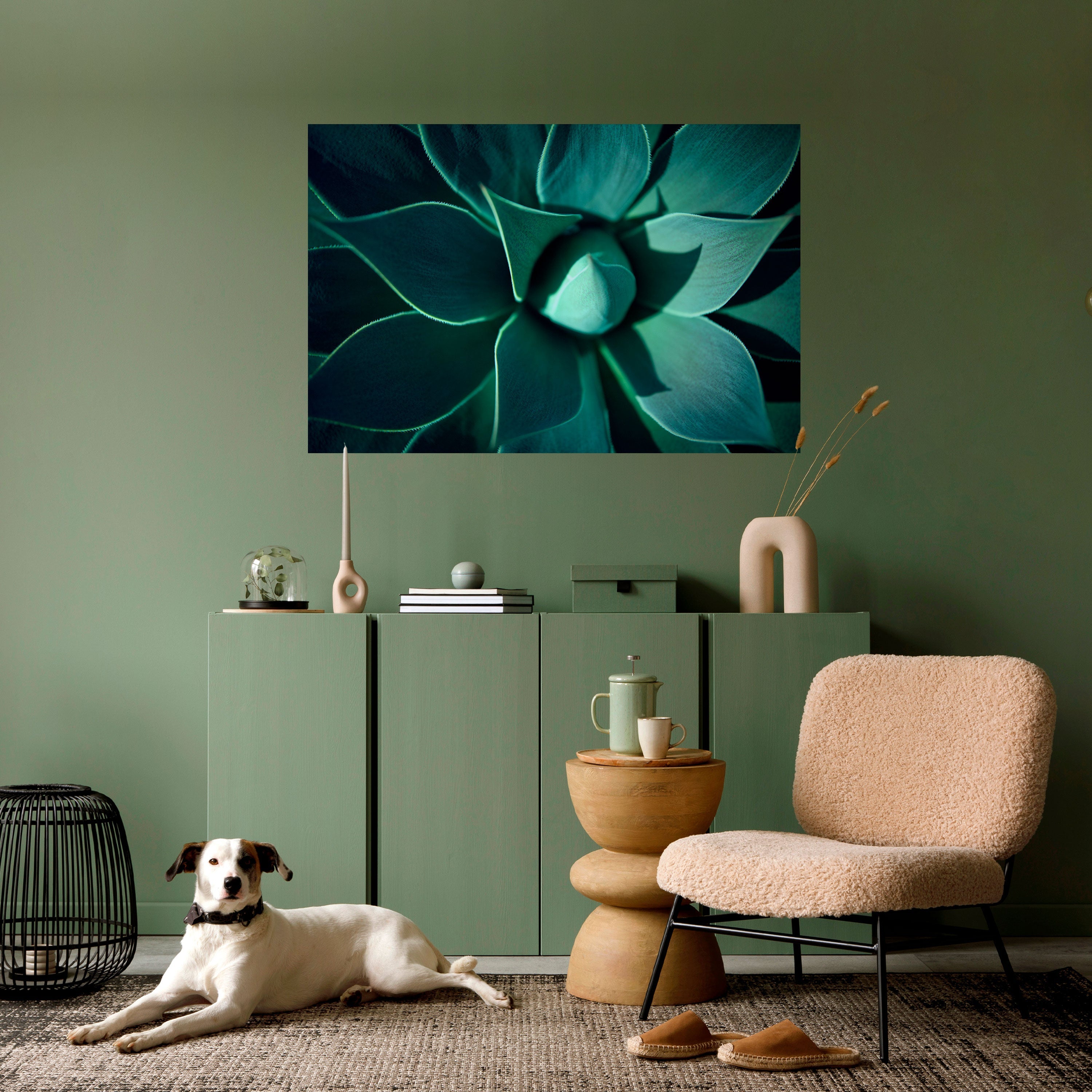 MYSTICAL GREEN WHORL Horizontales Poster zum Abziehen und Aufkleben