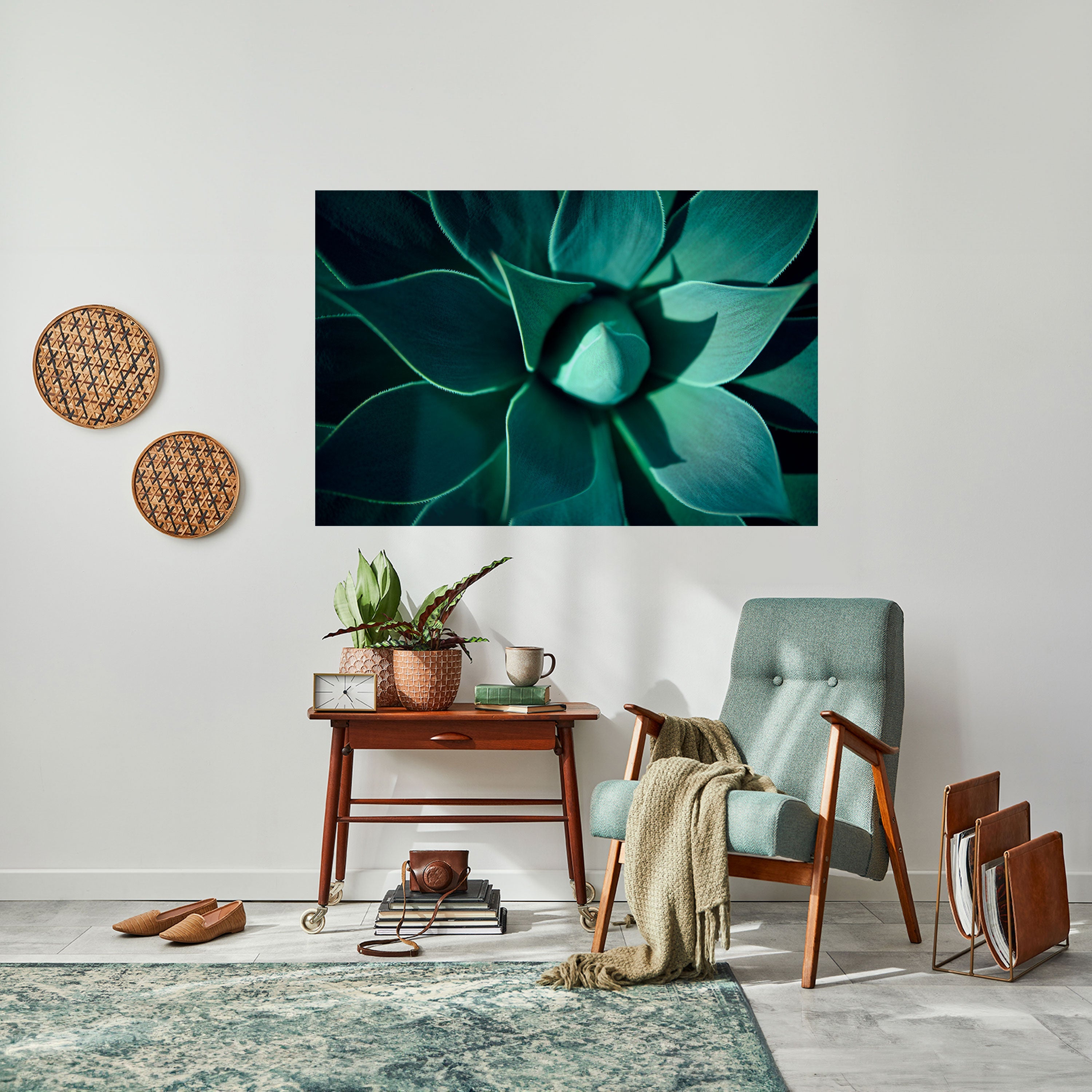 MYSTICAL GREEN WHORL Horizontales Poster zum Abziehen und Aufkleben