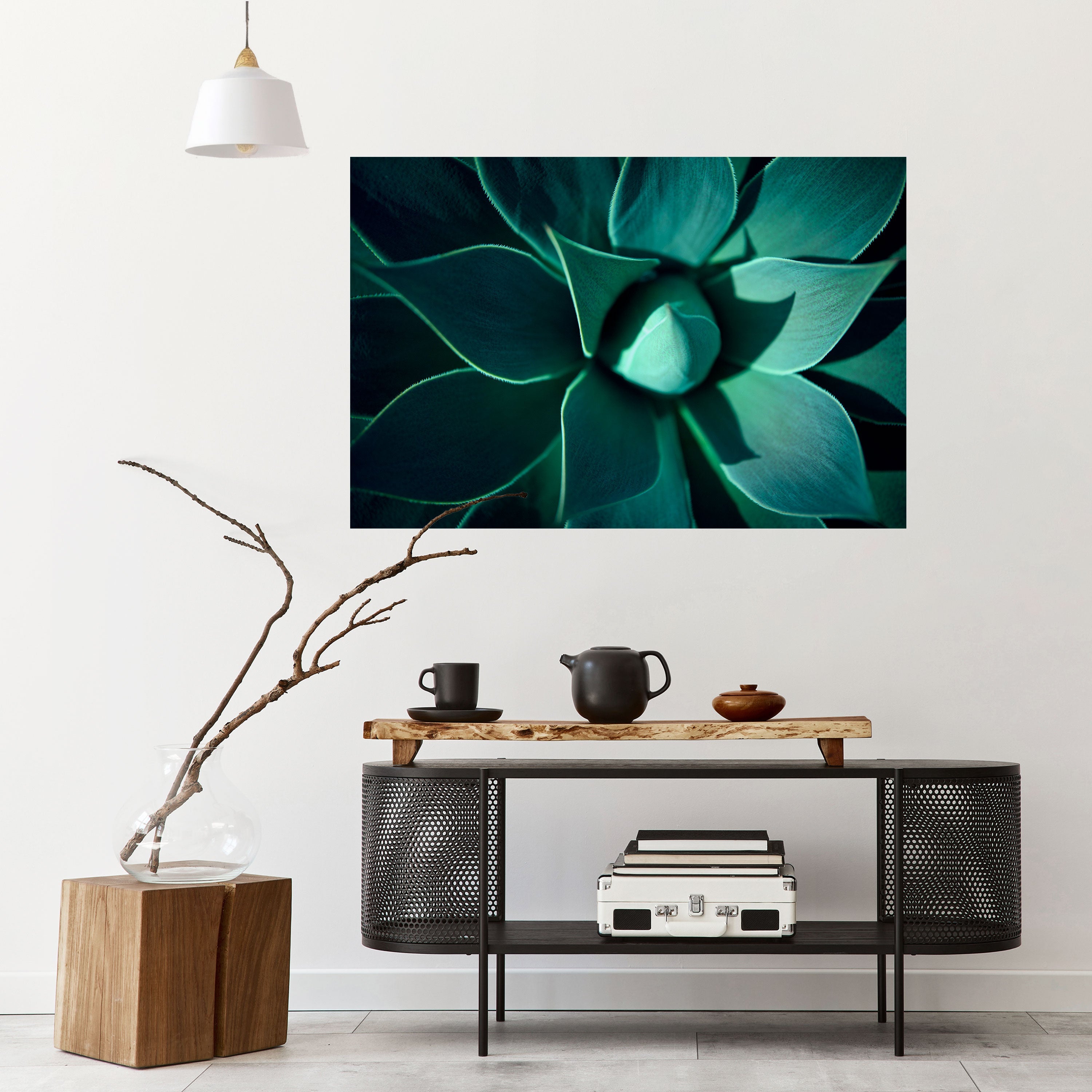 MYSTICAL GREEN WHORL Horizontales Poster zum Abziehen und Aufkleben