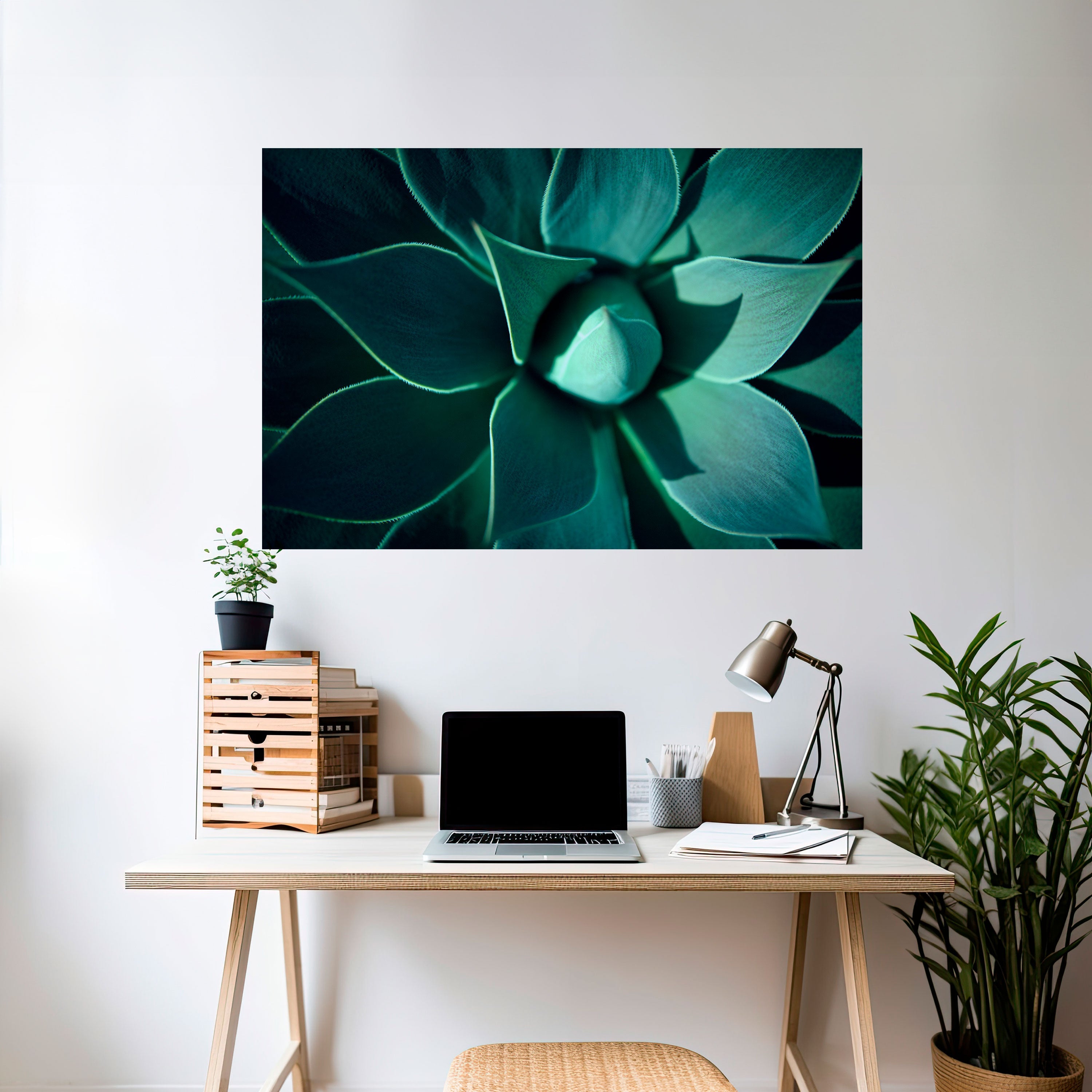 MYSTICAL GREEN WHORL Horizontales Poster zum Abziehen und Aufkleben