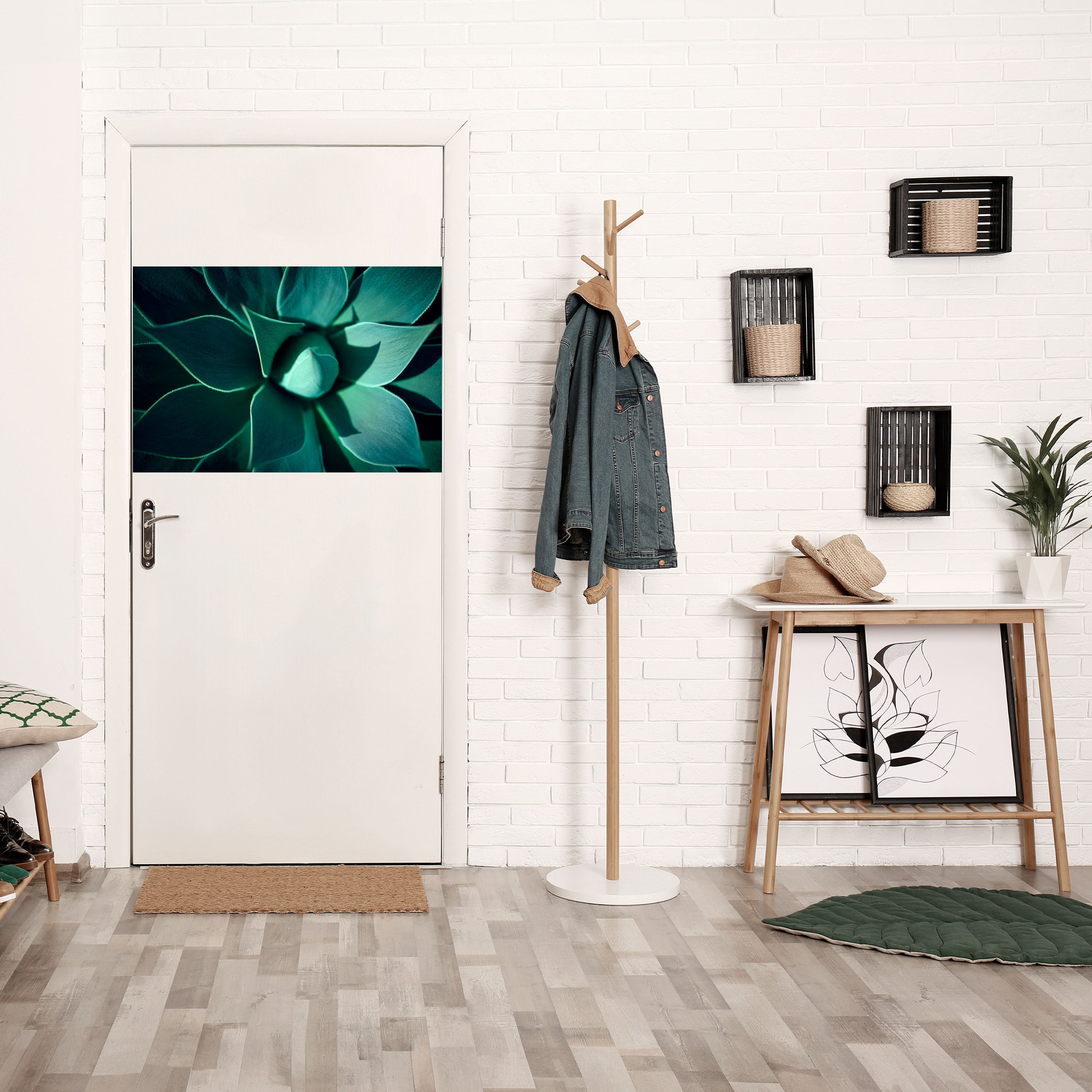 MYSTICAL GREEN WHORL Horizontales Poster zum Abziehen und Aufkleben