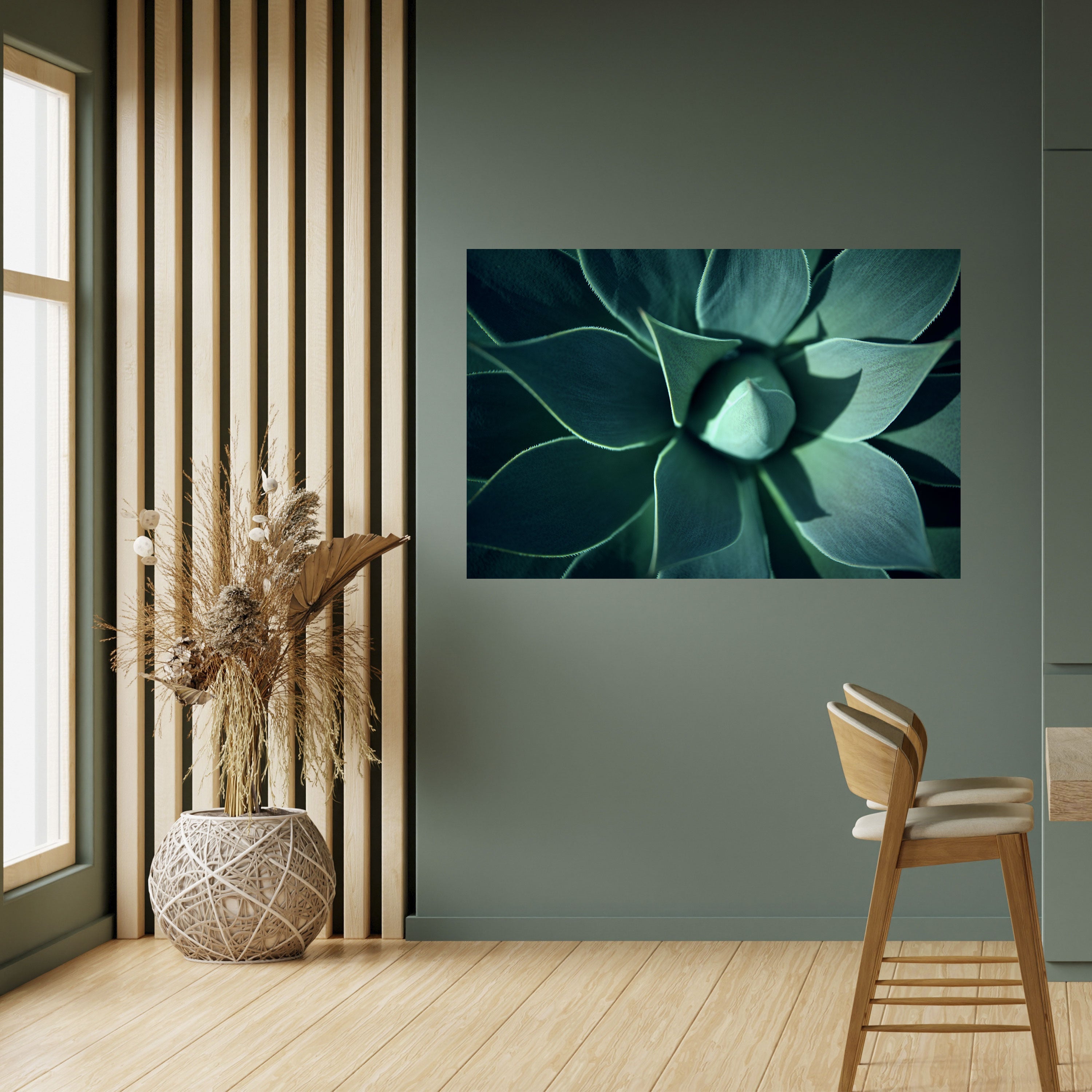 MYSTICAL GREEN WHORL Horizontales Poster zum Abziehen und Aufkleben