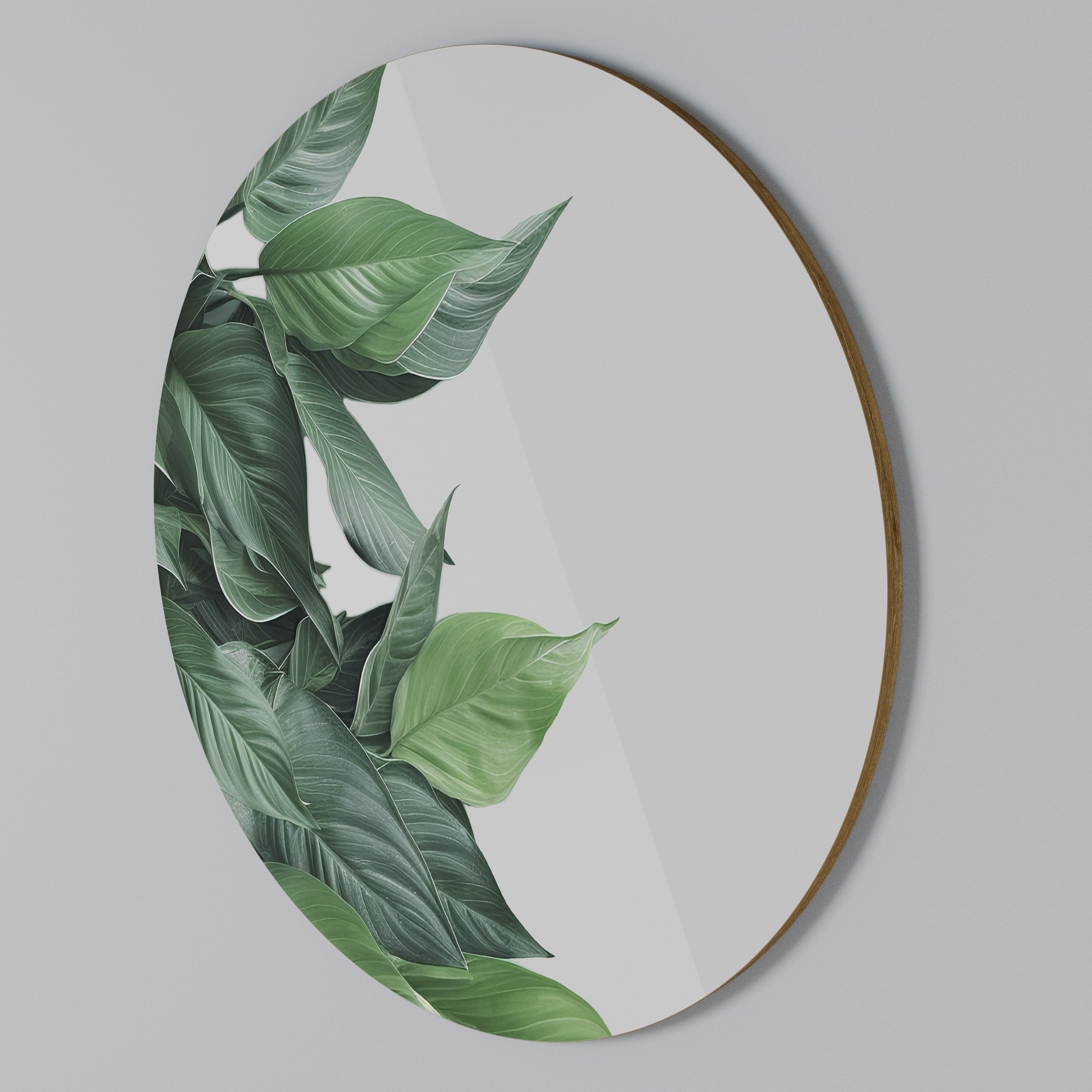 LUSH LEAFY WHIMSY Round Wall Art