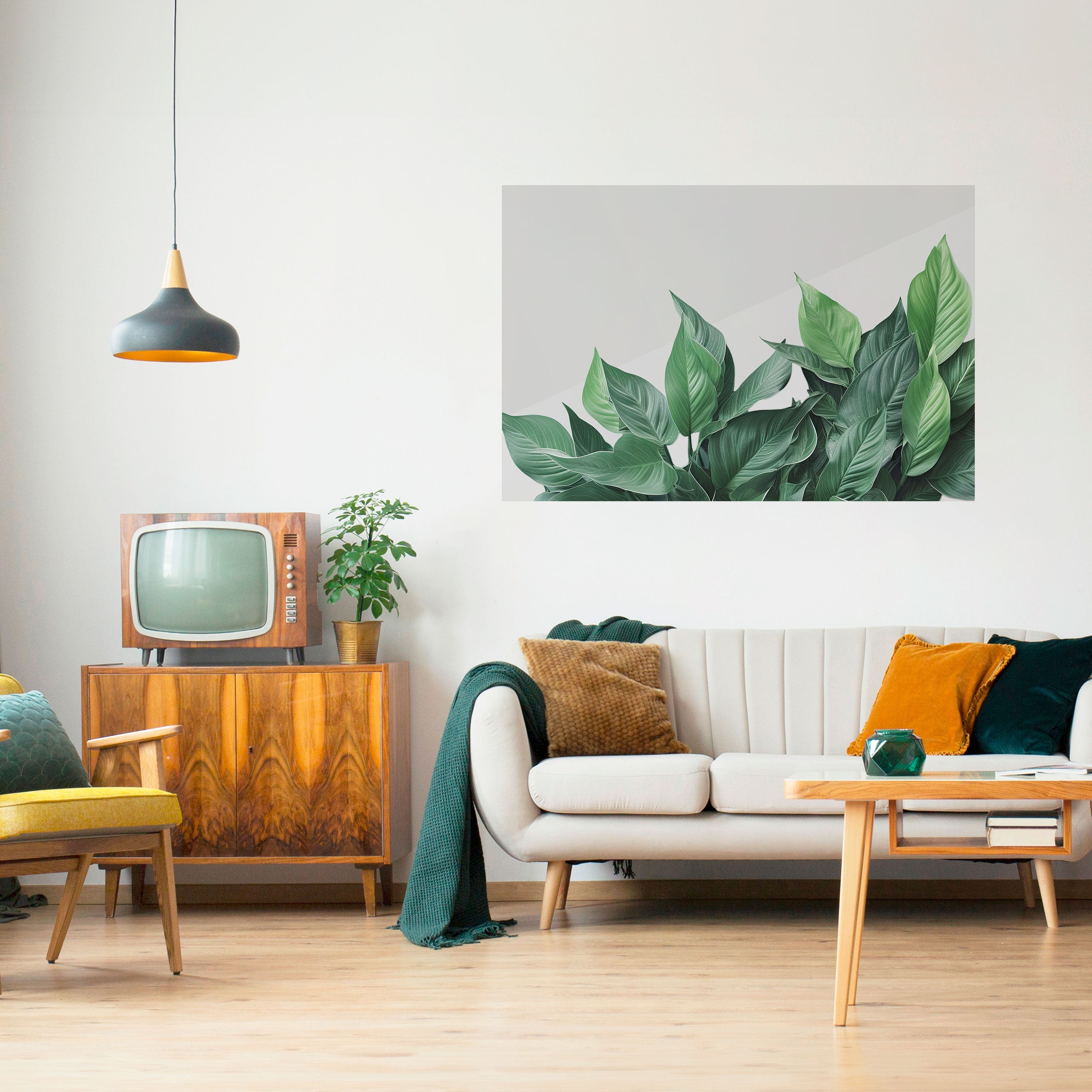 LUSH LEAFY WHIMSY Horizontales Poster zum Abziehen und Aufkleben