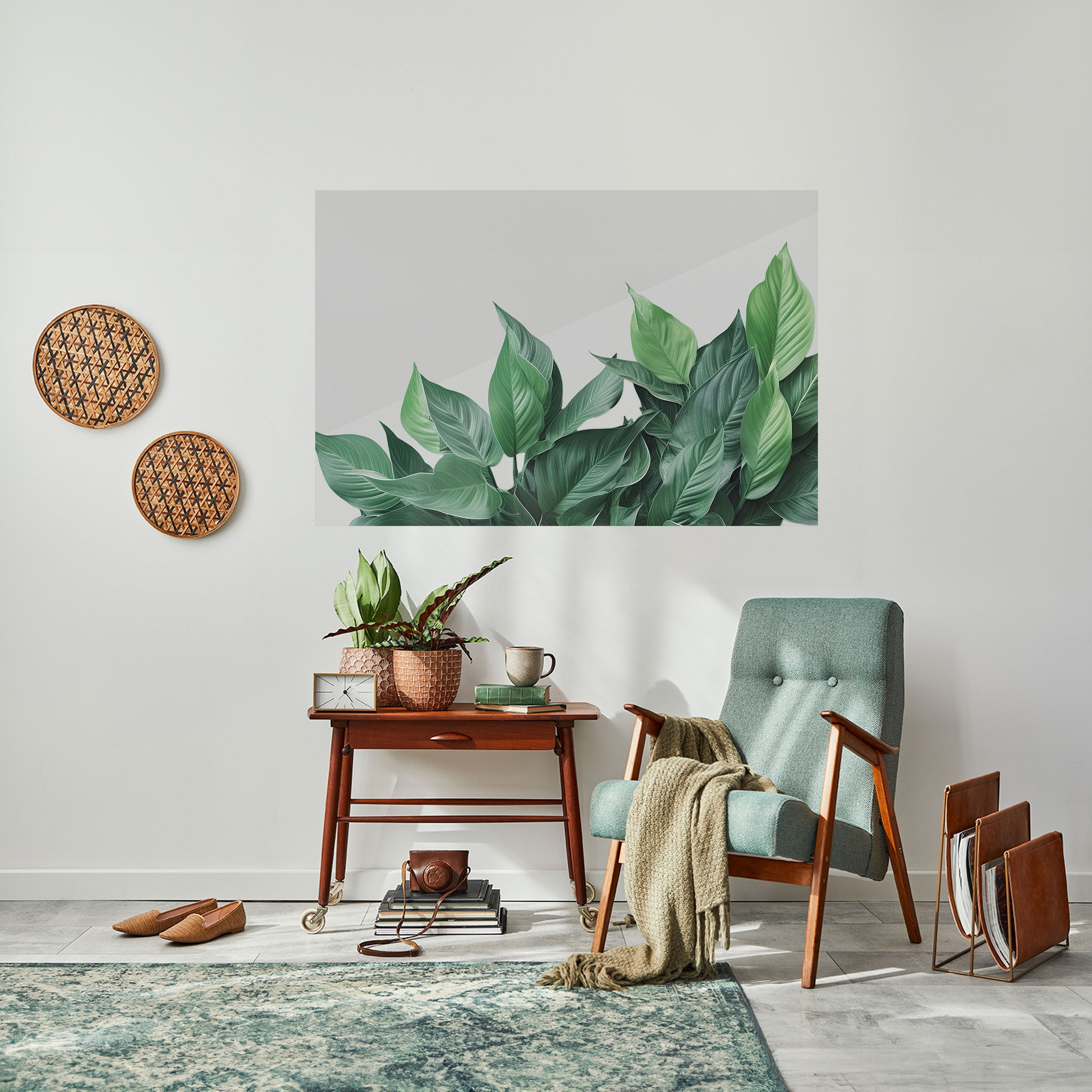 LUSH LEAFY WHIMSY Horizontales Poster zum Abziehen und Aufkleben