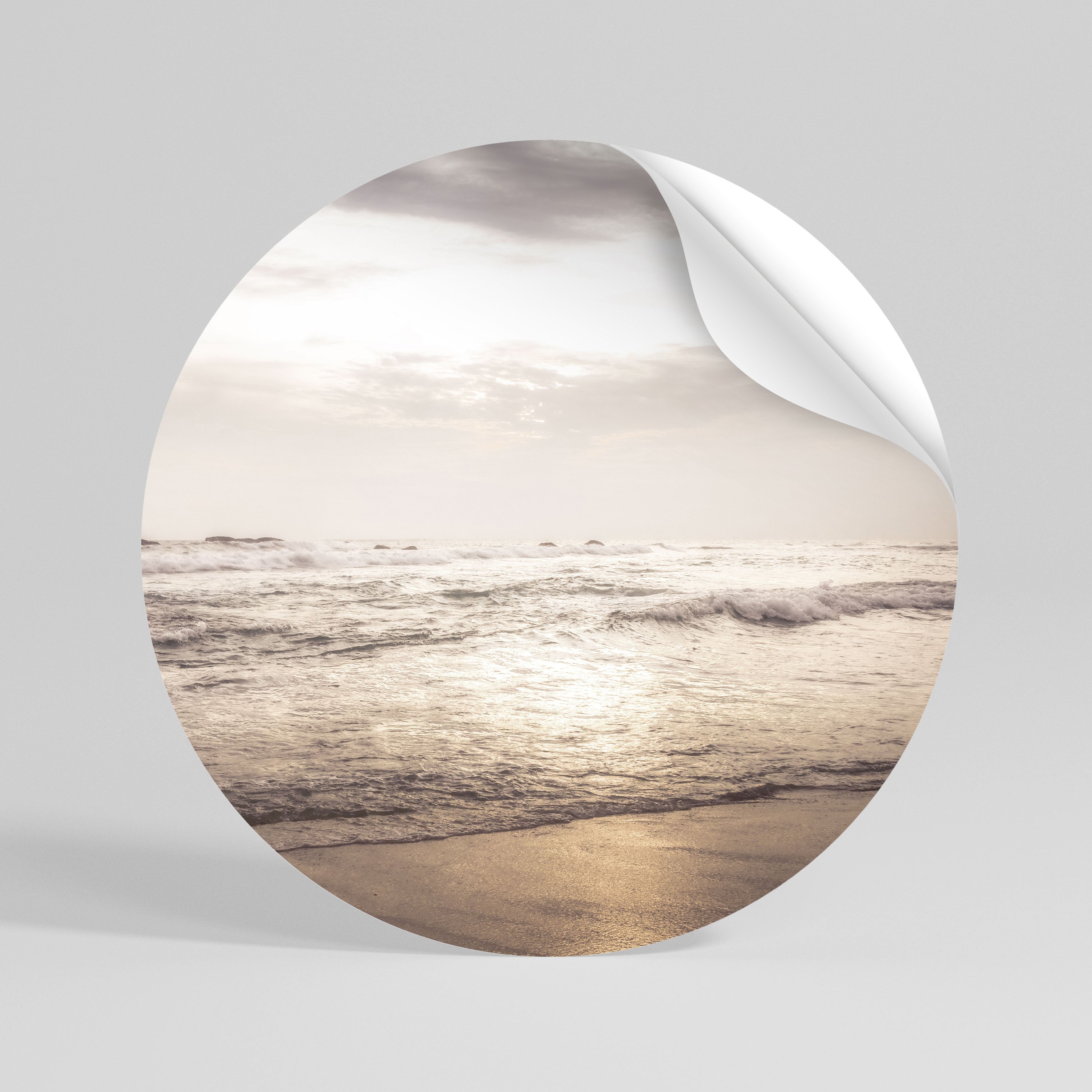 WHISPERS OF THE OCEAN Runder Wandsticker zum Abziehen und Aufkleben
