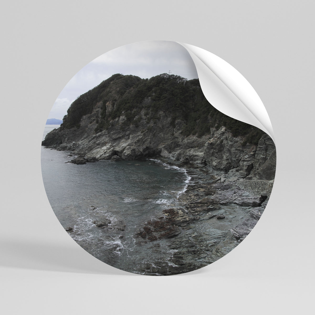 STONE MELODY AT SEA Runder Wandsticker zum Abziehen und Aufkleben