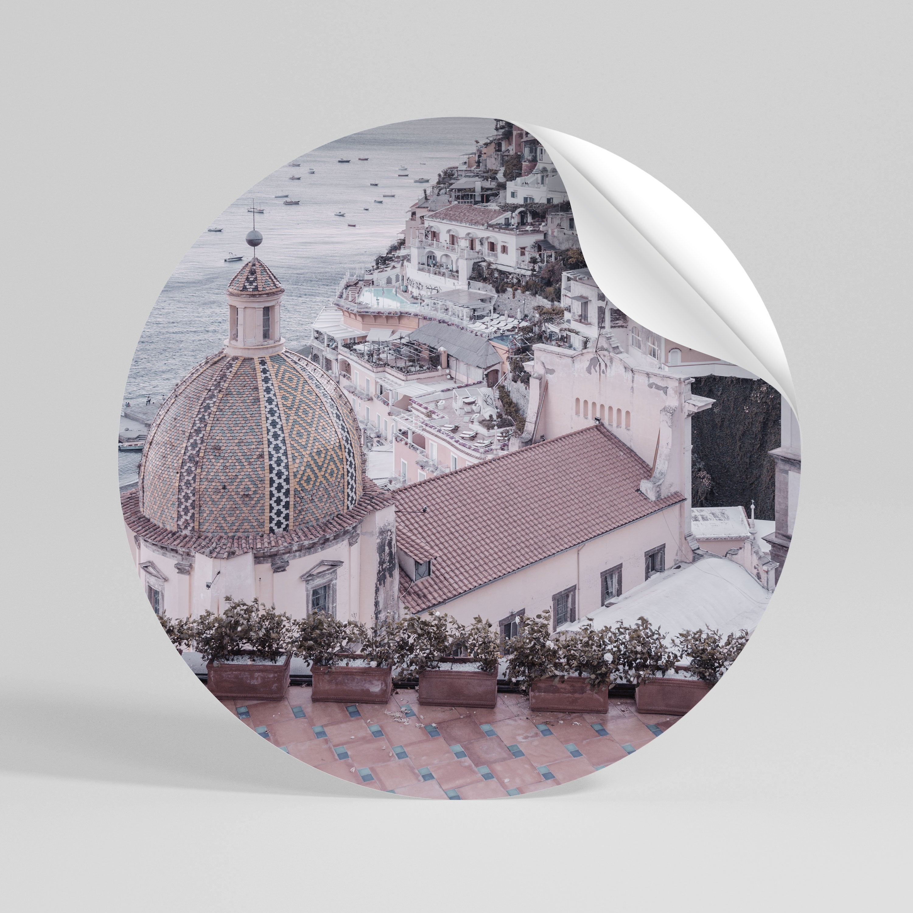 MEDITERRANEAN DREAMSCAPE Runder Wandsticker zum Abziehen und Aufkleben