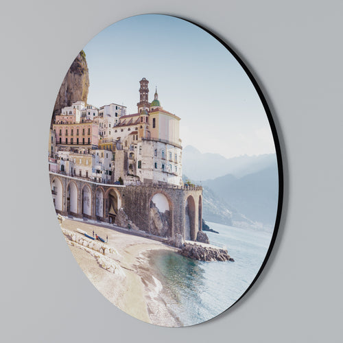 SEASIDE ARCHITECTURAL FANTASY Round Wall Art
