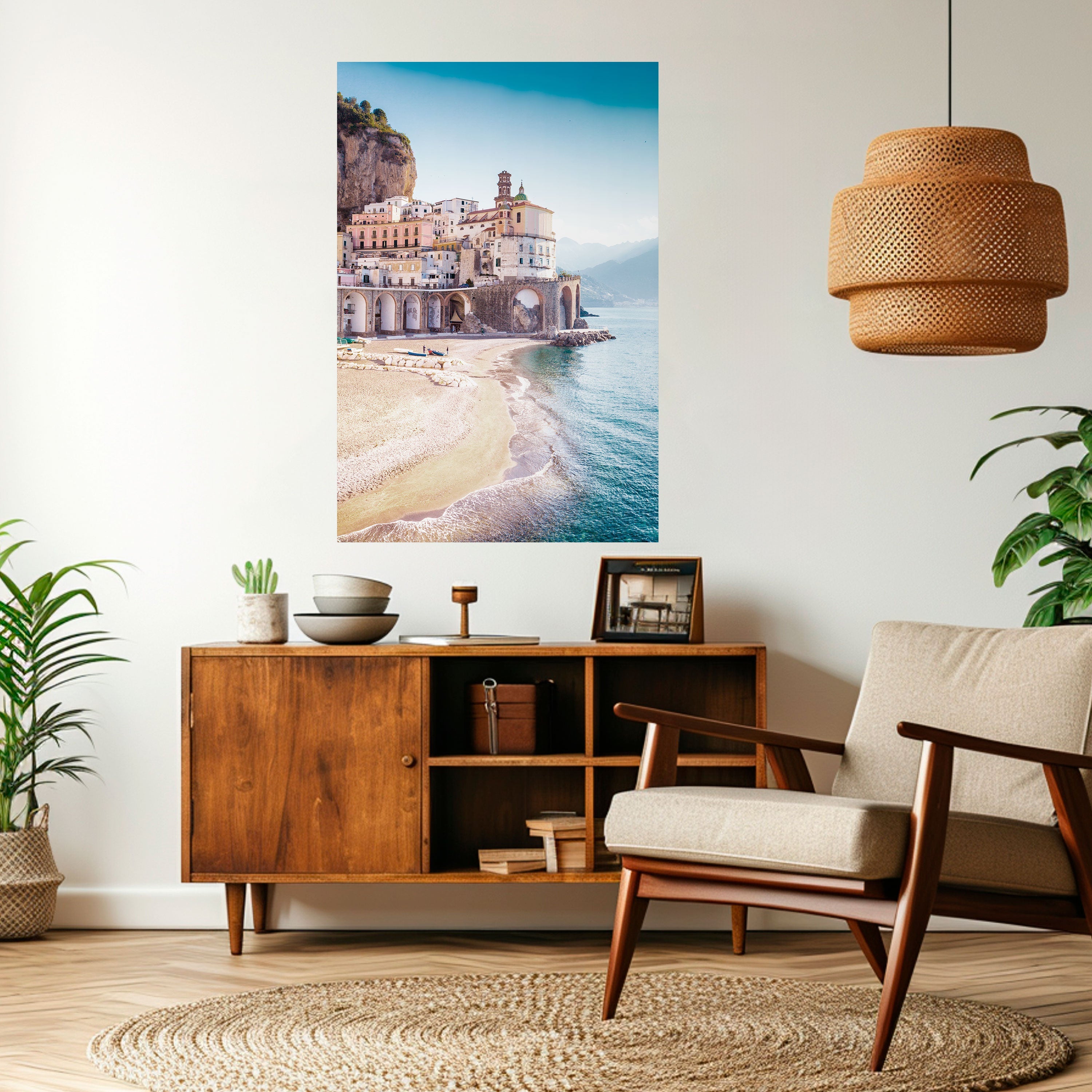 SEASIDE ARCHITECTURAL FANTASY Vertikales Poster zum Abziehen und Aufkleben