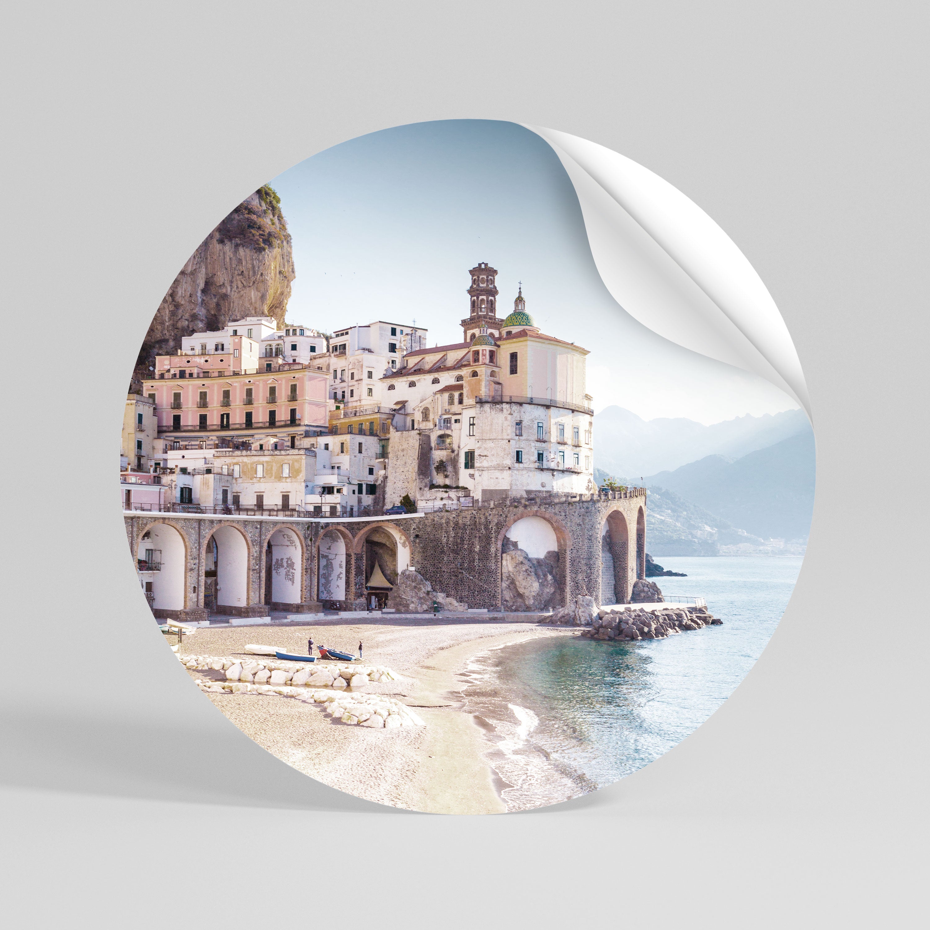 SEASIDE ARCHITECTURAL FANTASY Runder Wandsticker zum Abziehen und Aufkleben