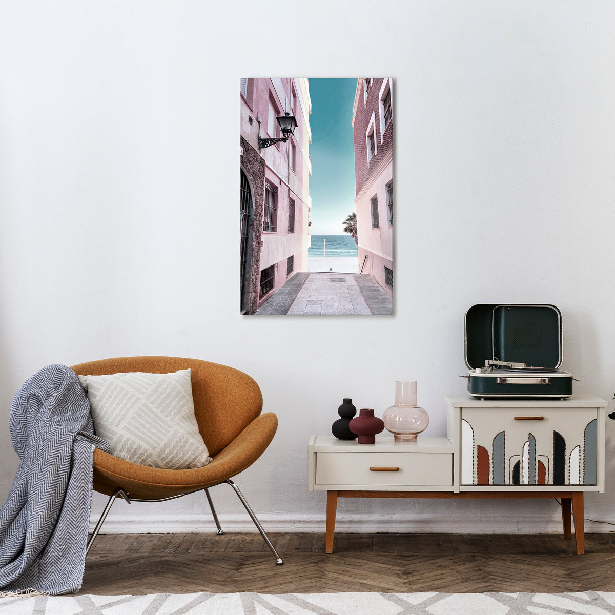 OCEAN'S WHISPER PATH Vertical Canvas Print